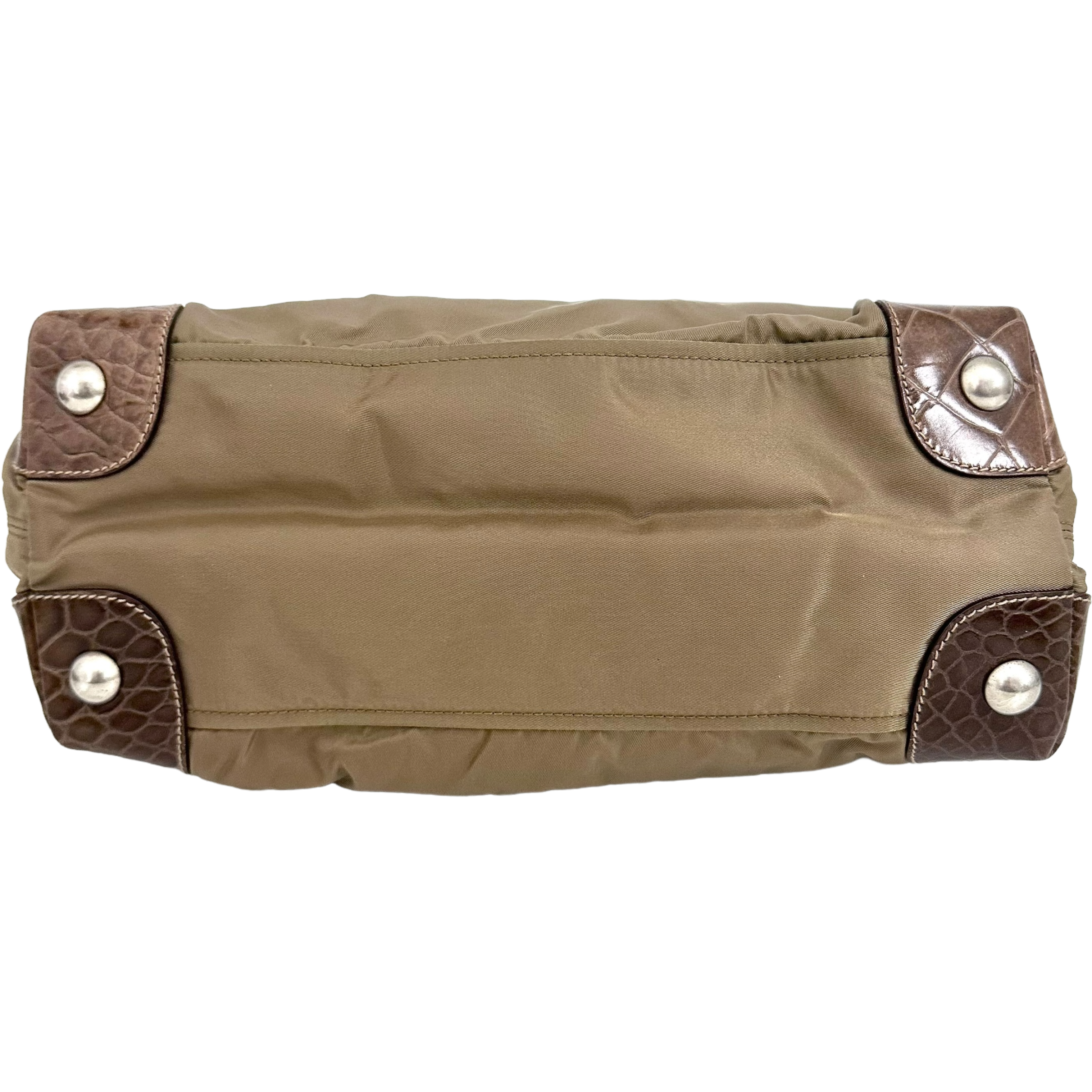 Nylon Calfskin Crocodile Embosses Tote