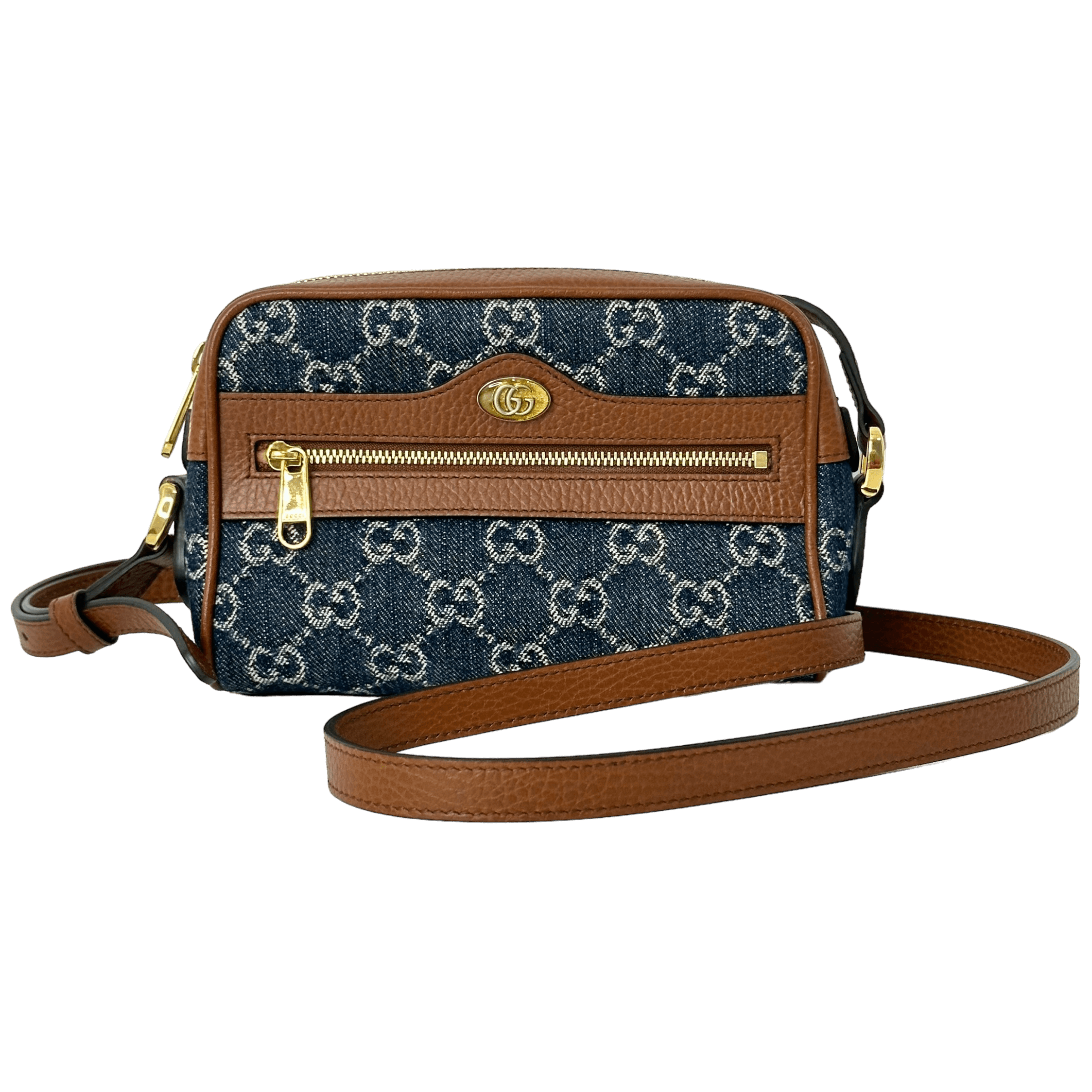 Denim Mini Ophidia Shoulder Bag