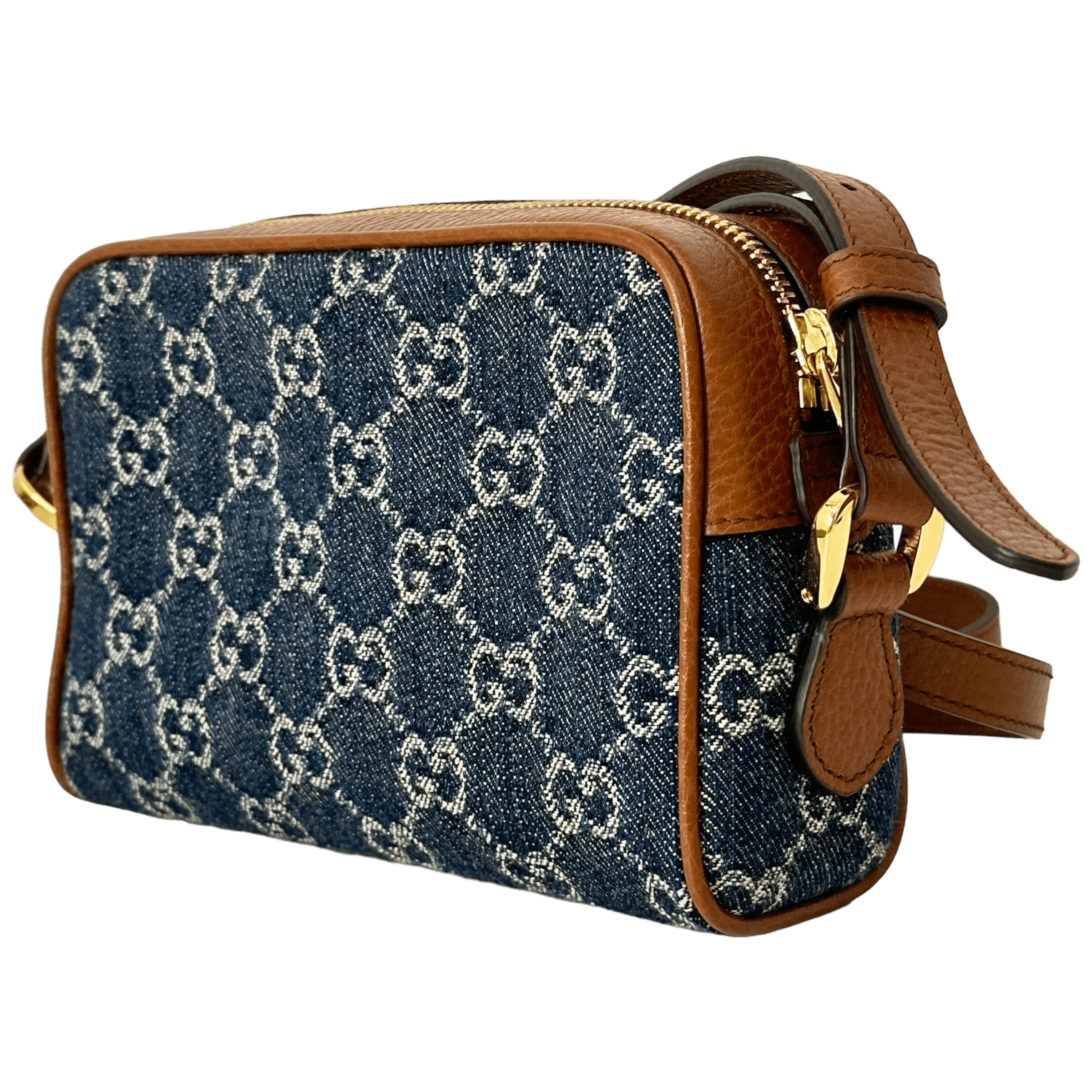 Denim Mini Ophidia Shoulder Bag