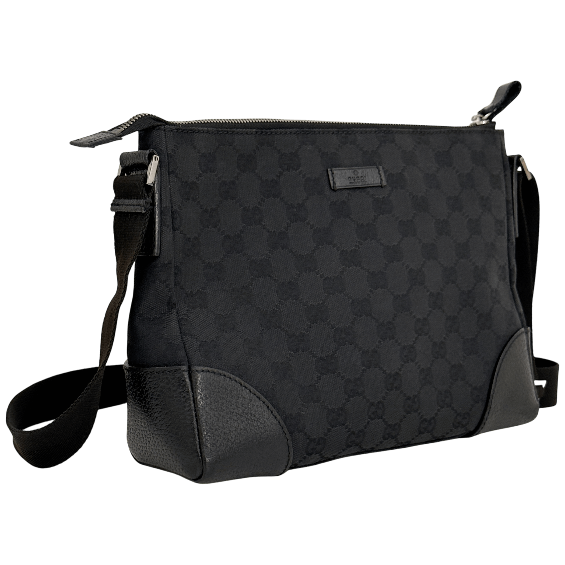 Black GG Web Crossbody