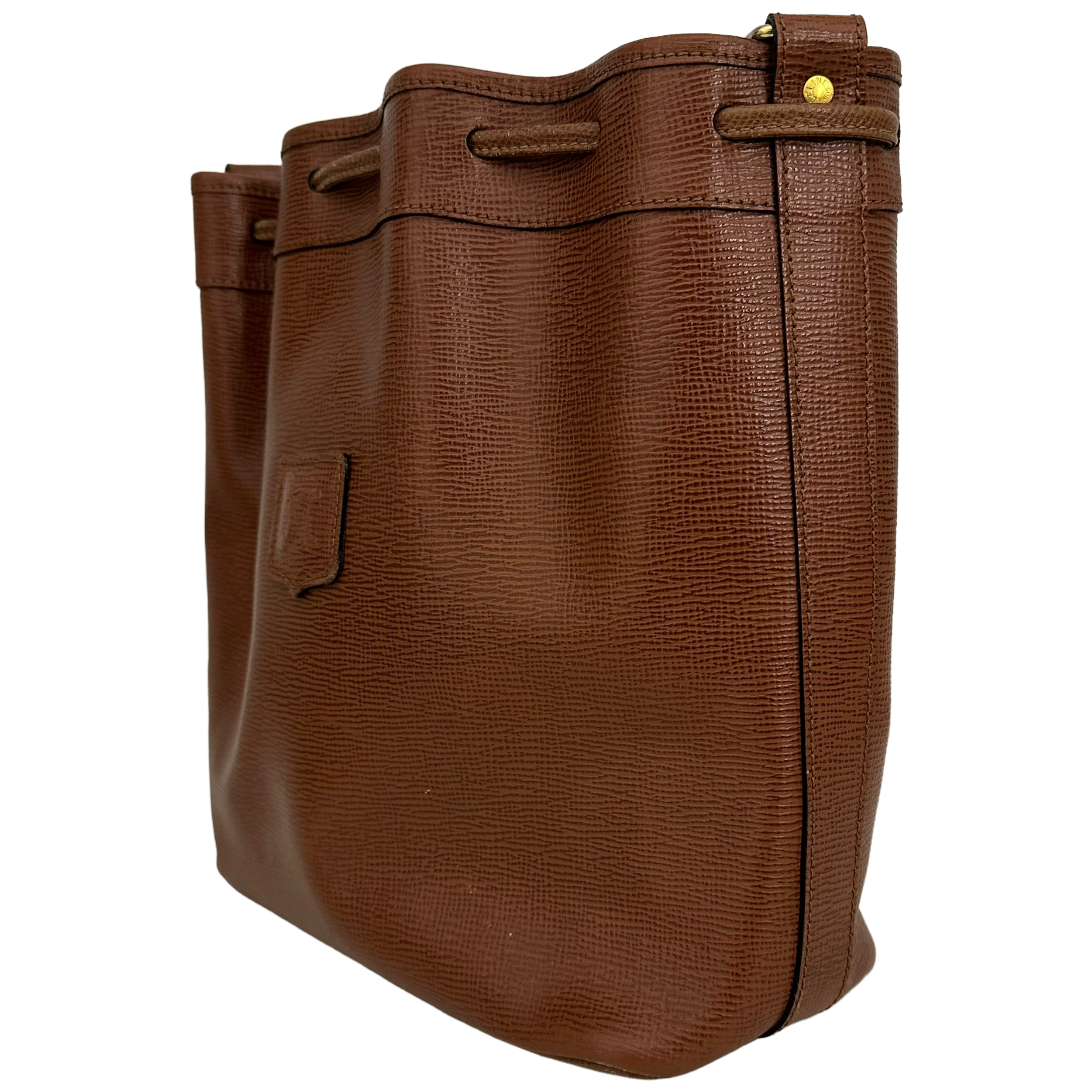 Brown Leather Bucket Bag