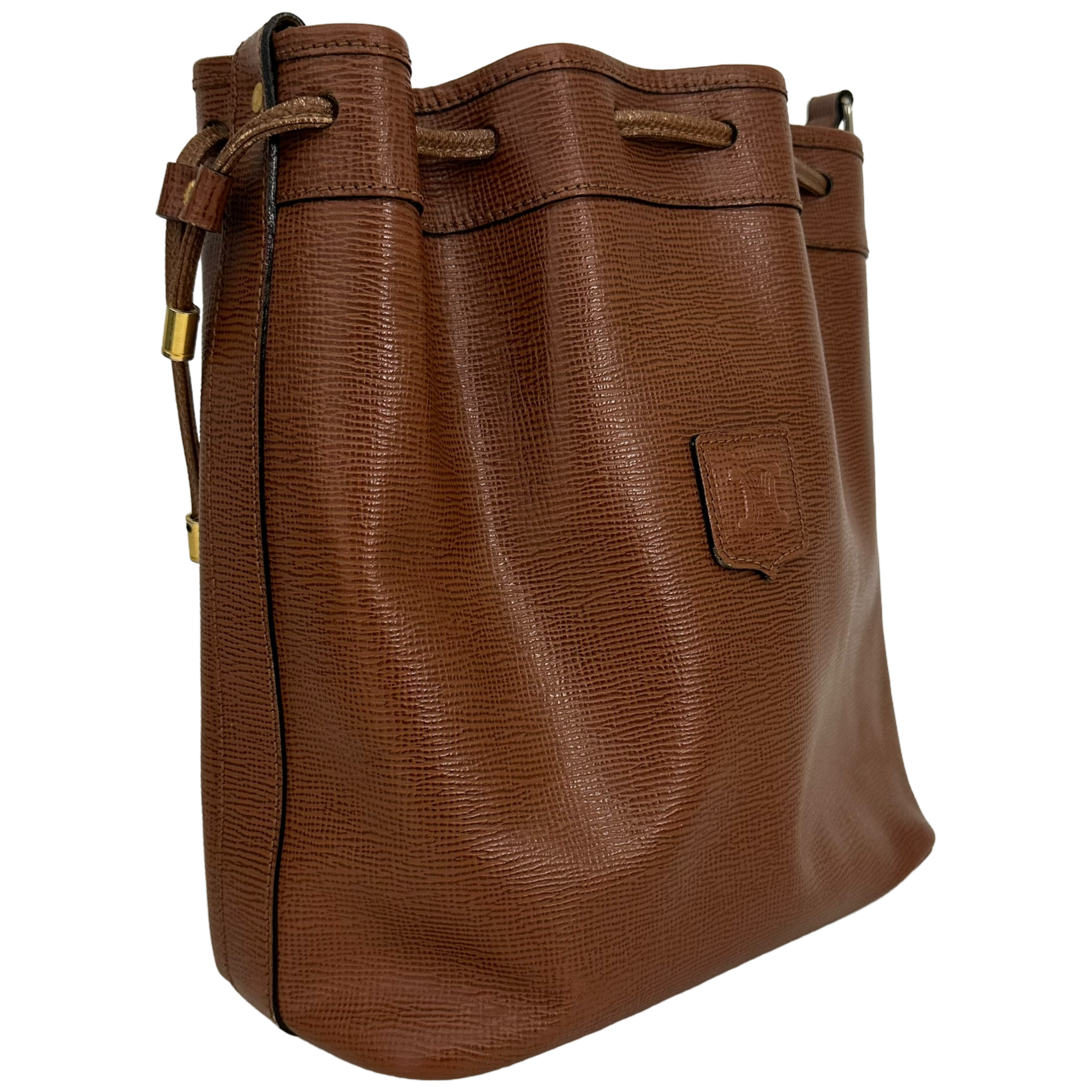Brown Leather Bucket Bag