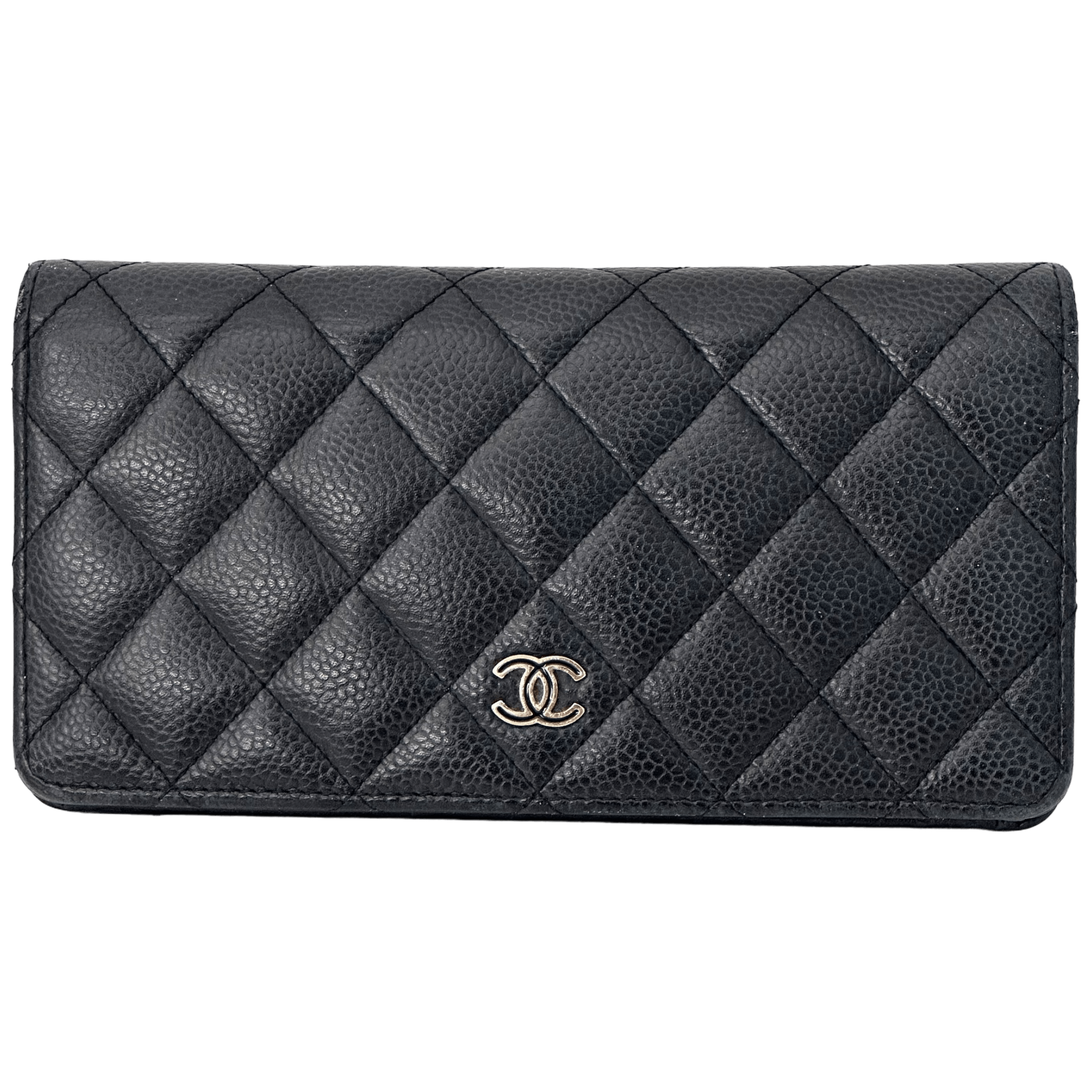 Navy Caviar Bi-Fold Wallet