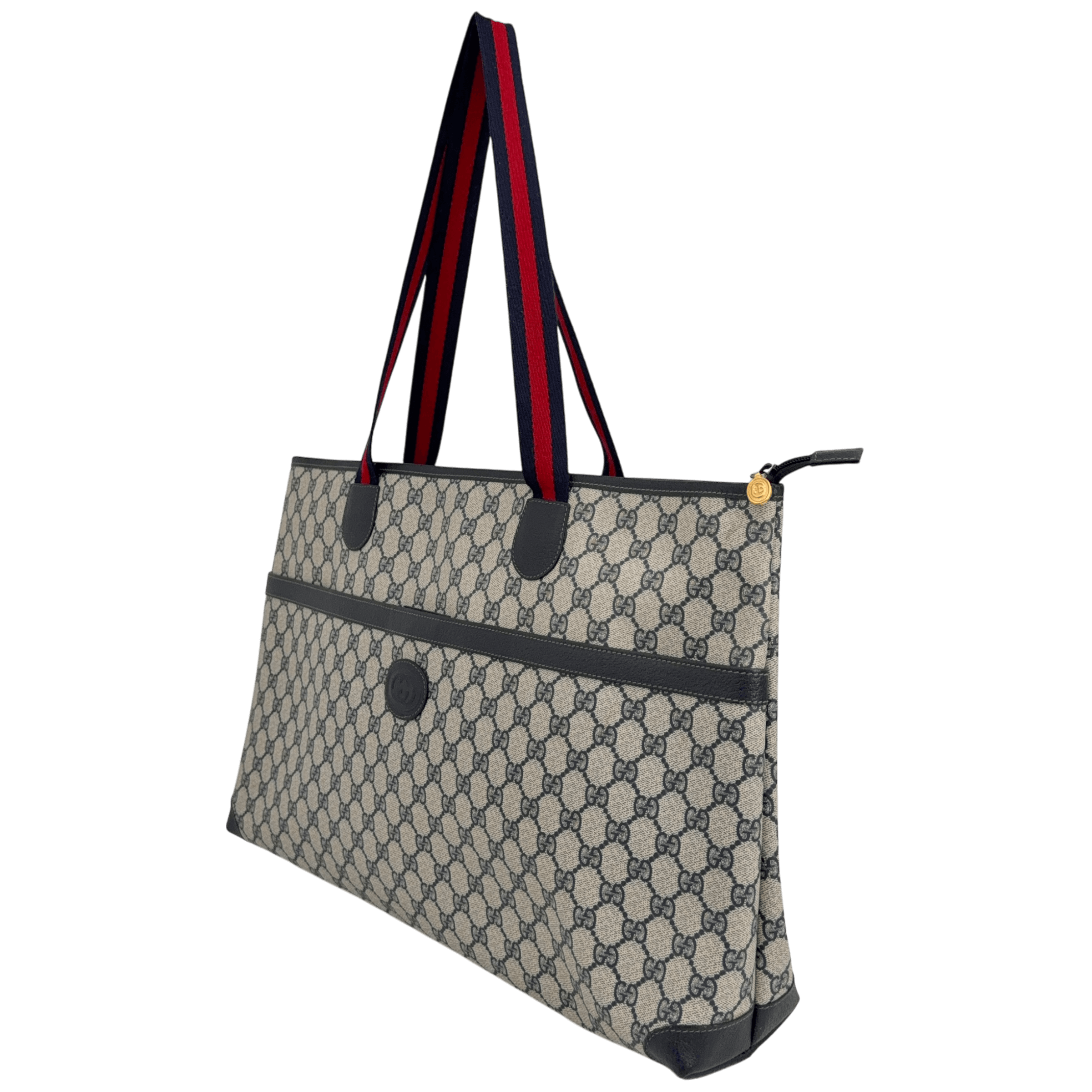 Navy GG Large Shoulder Bag