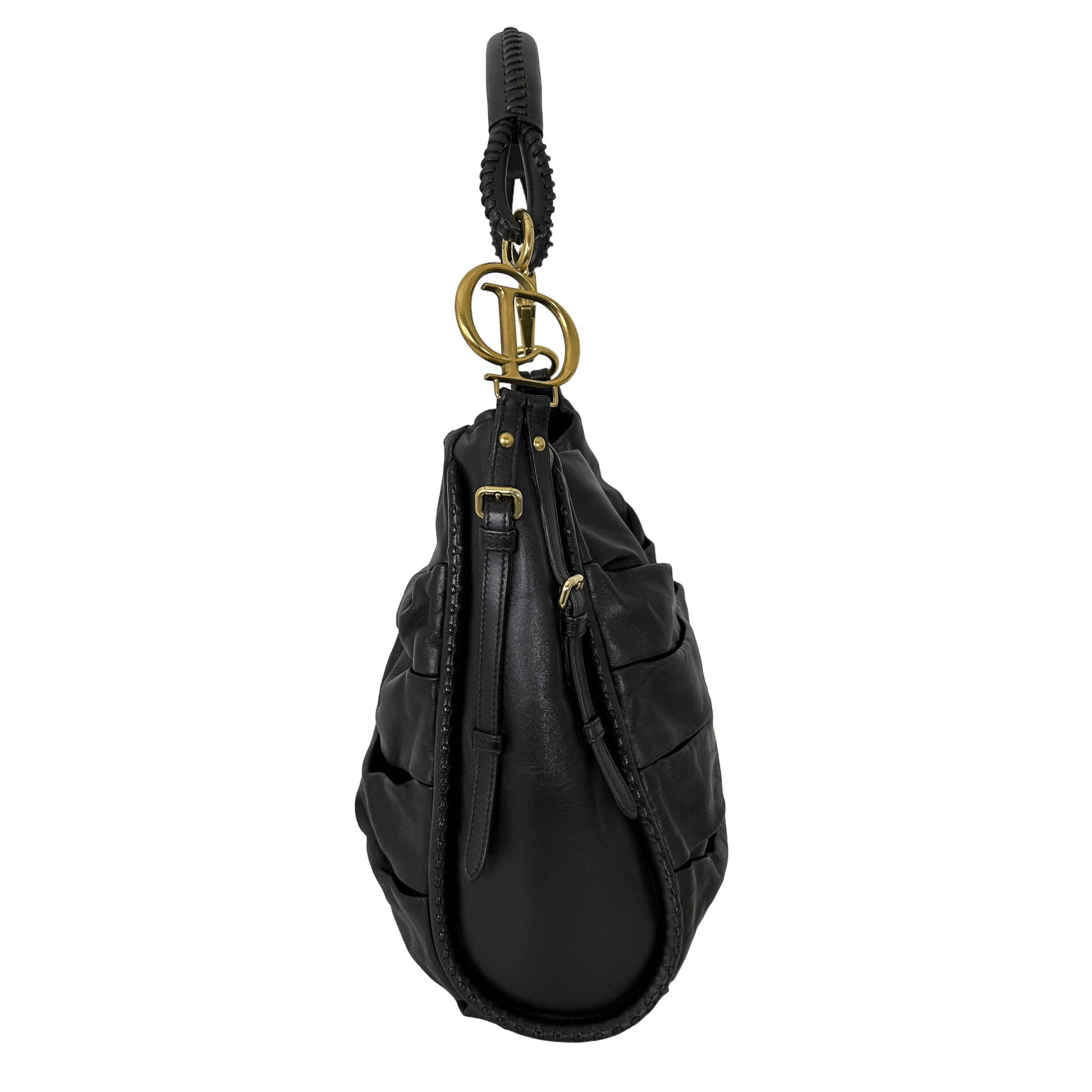 CD DARK BROWN CALFSKIN SHOULDER BAG