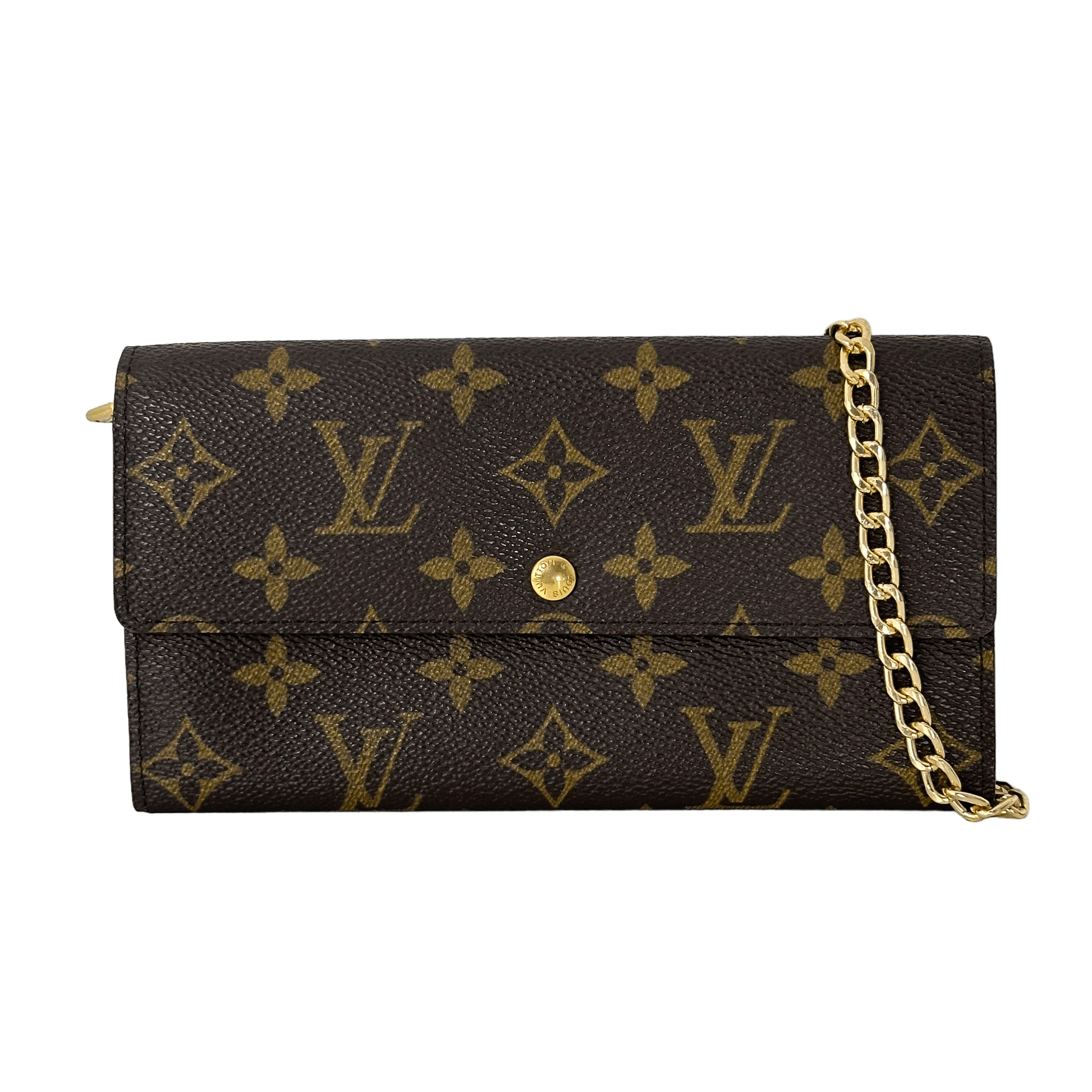 Monogram Money Wallet w/ Gold Chain