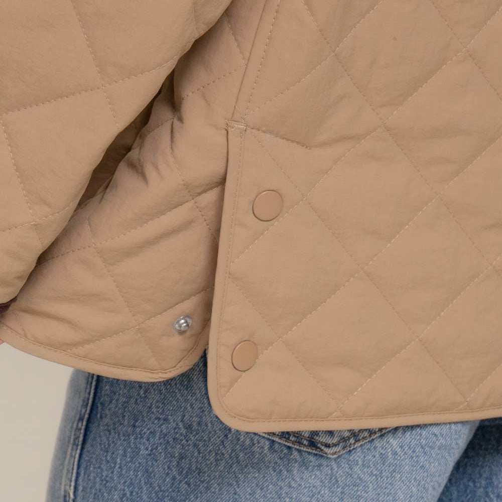 Lapel Collar Quilted Jacket