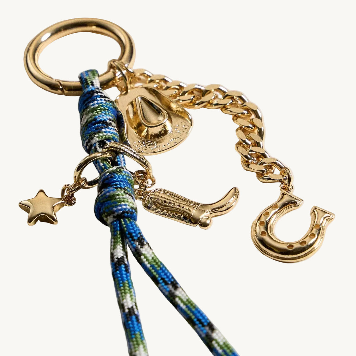 Western Charm Keychain with Enamel Accents