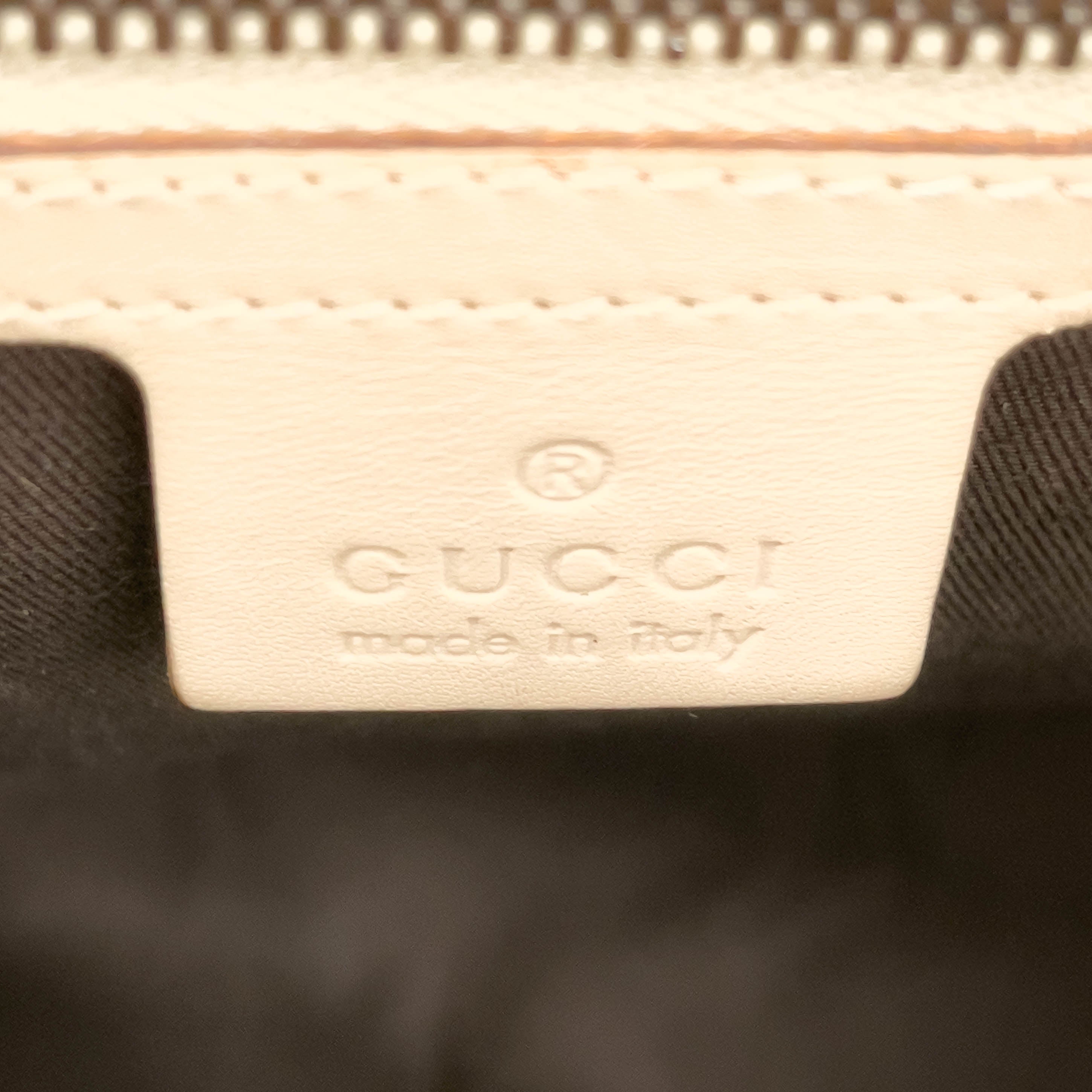 Cream Leather and GG Canvas Handbag