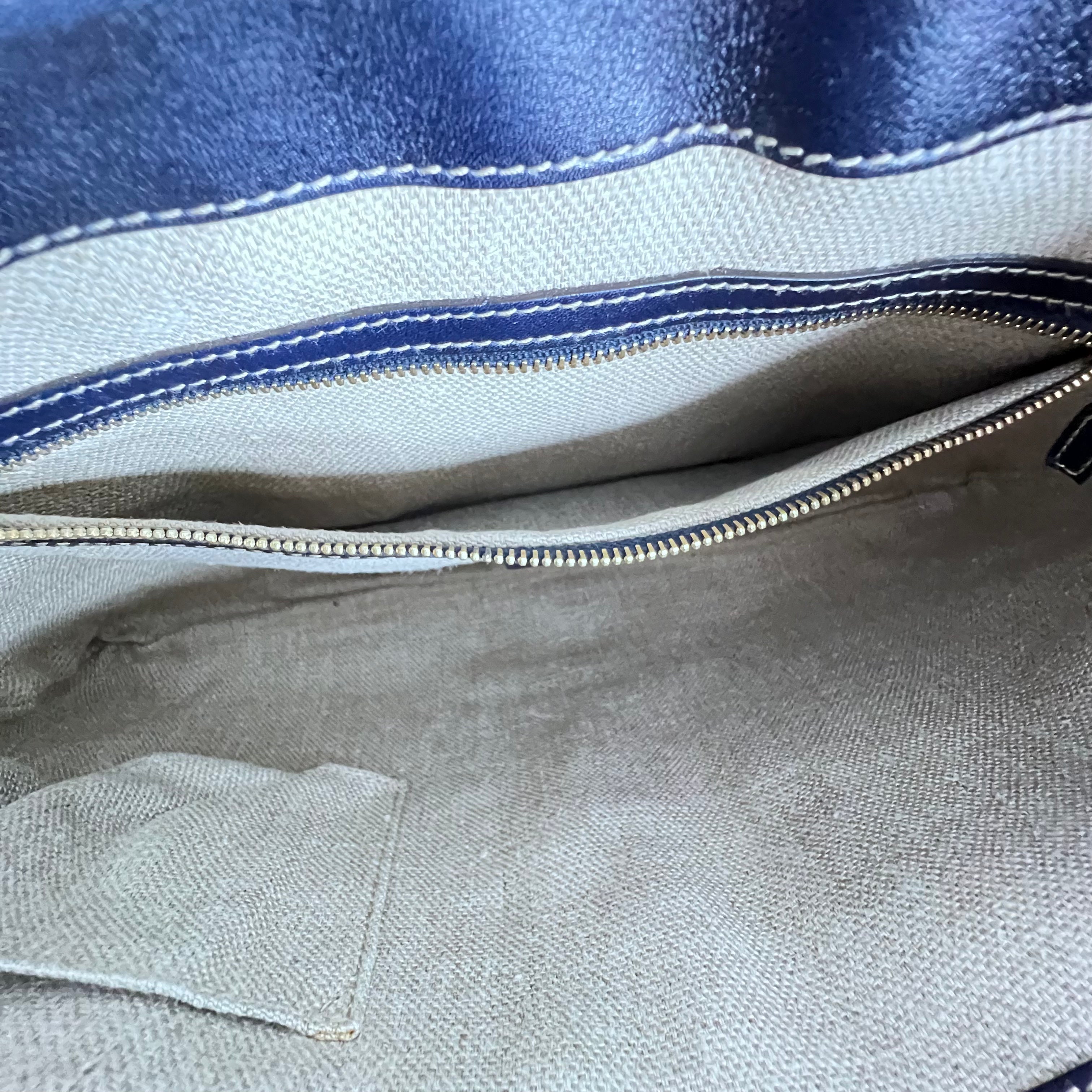 Navy Leather Jackie