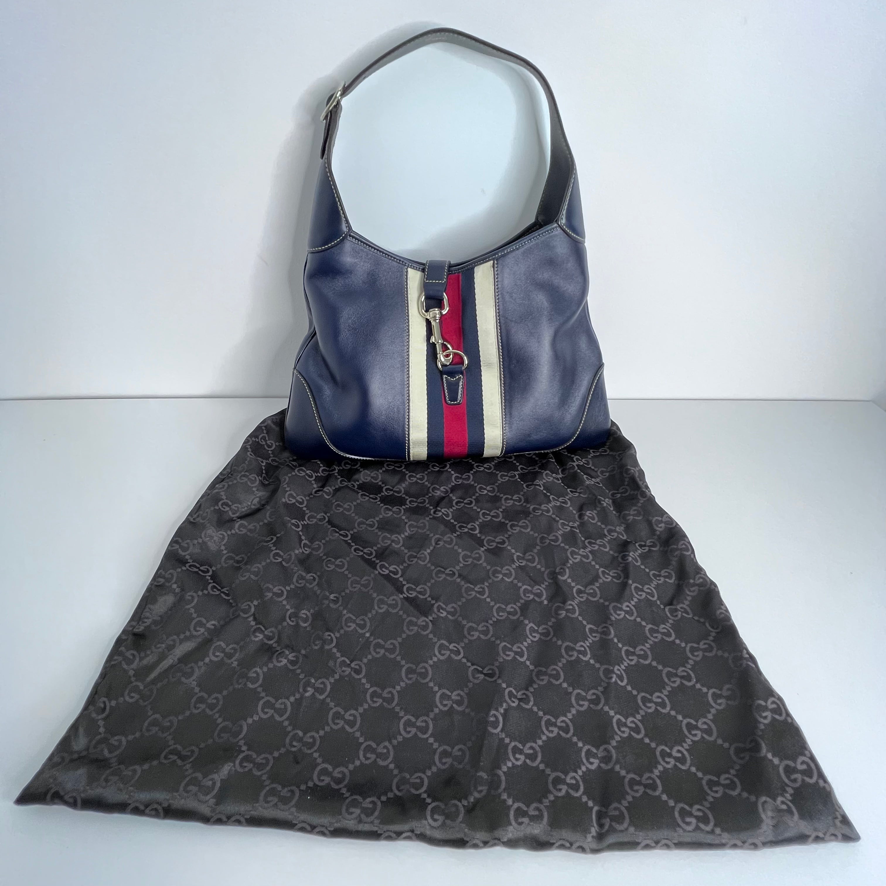Navy Leather Jackie