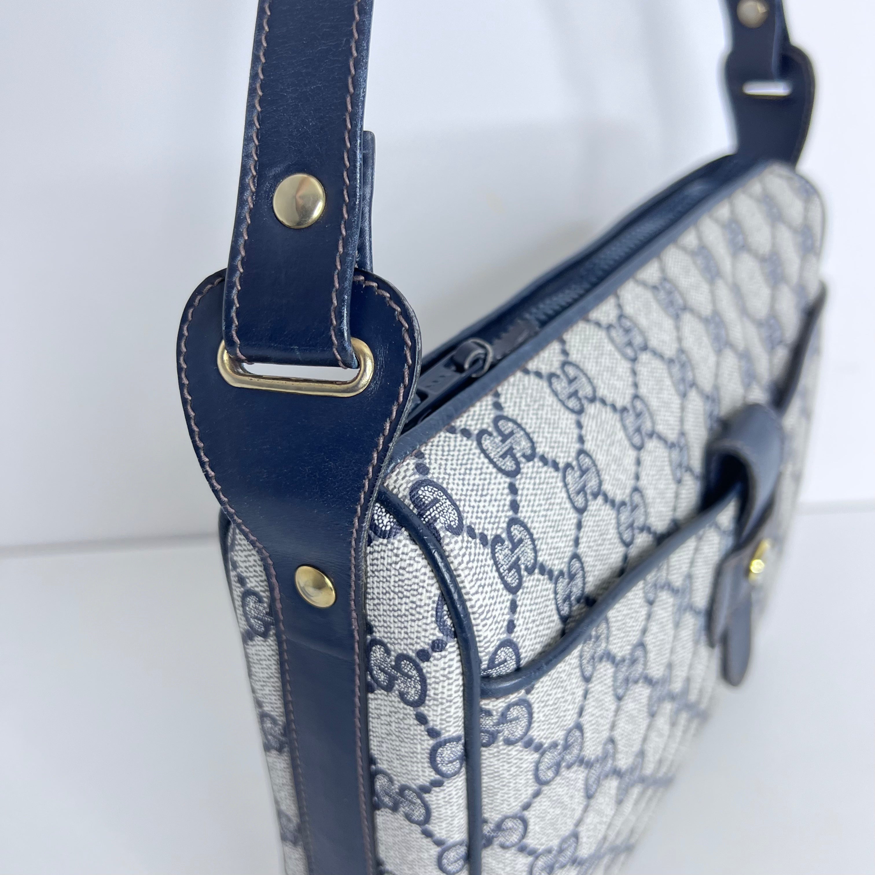 Navy GG Supreme Web Crossbody