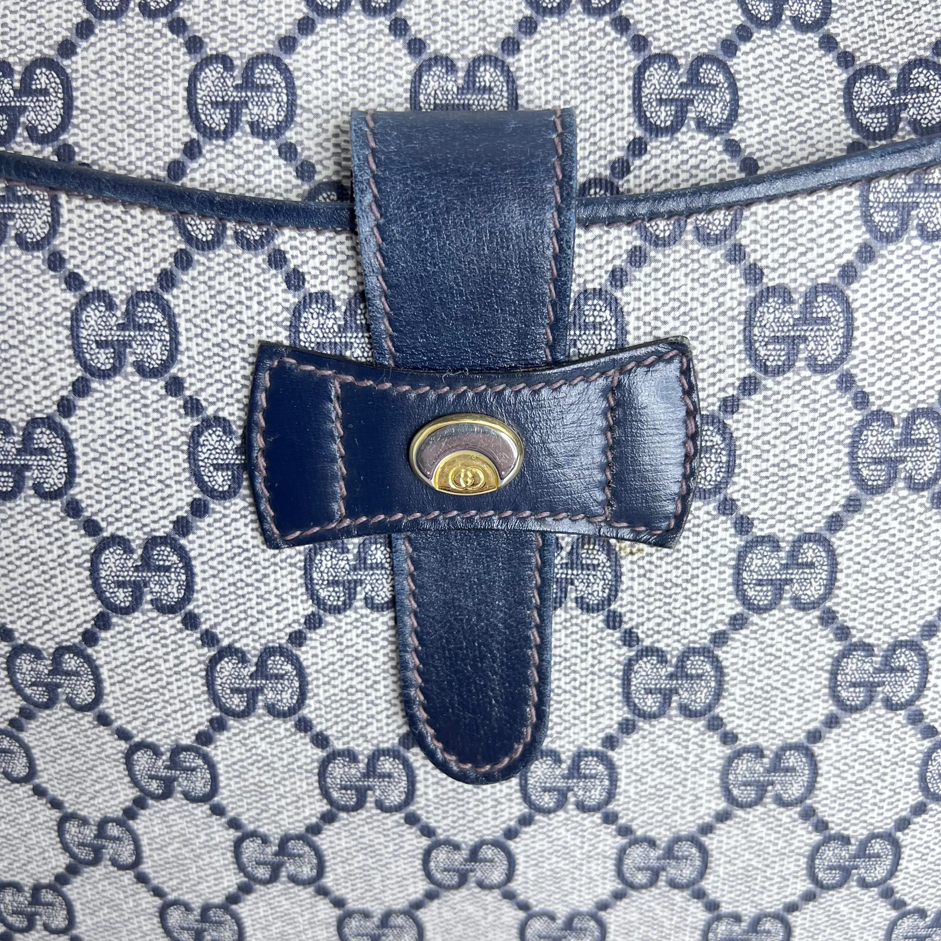 Navy GG Supreme Web Crossbody