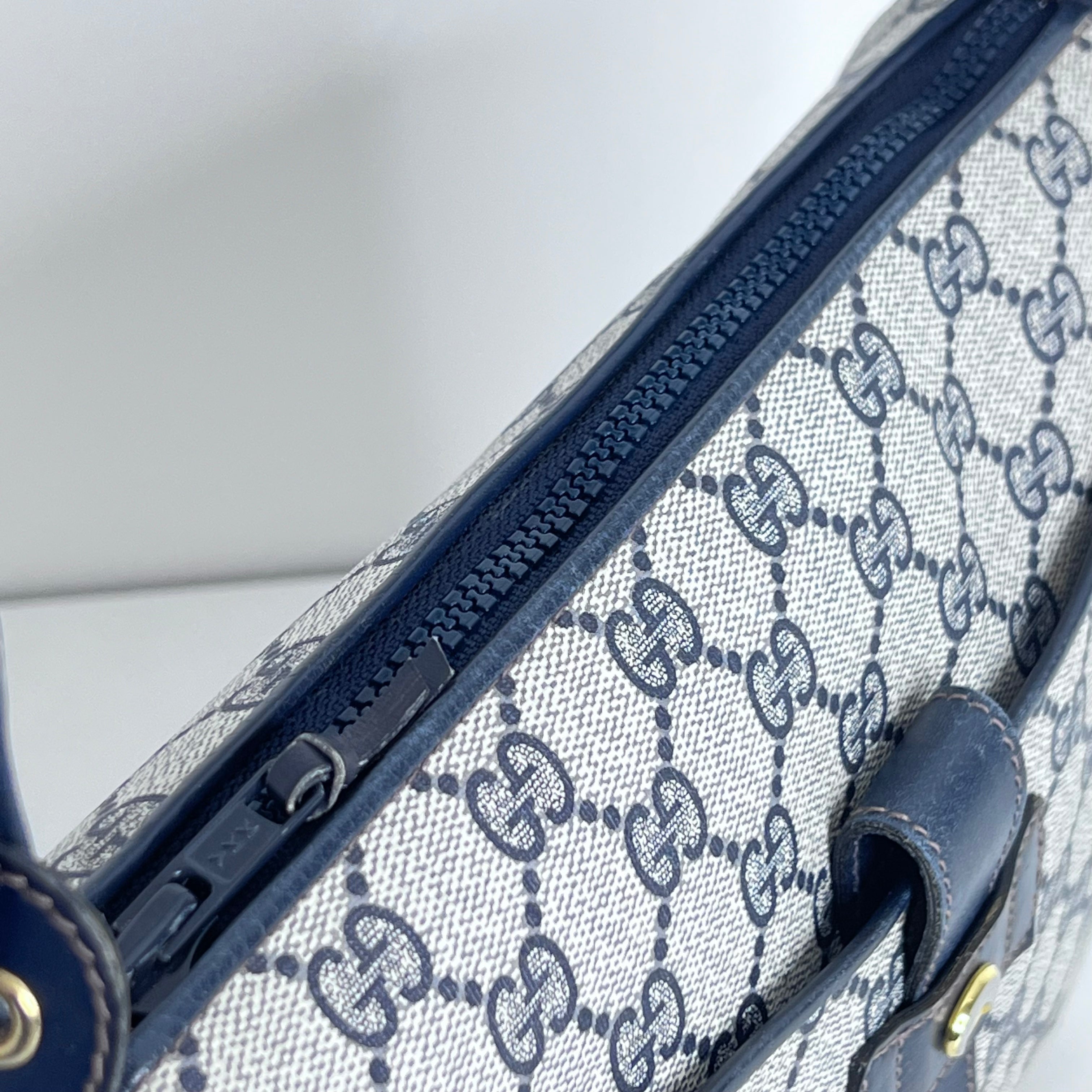 Navy GG Supreme Web Crossbody