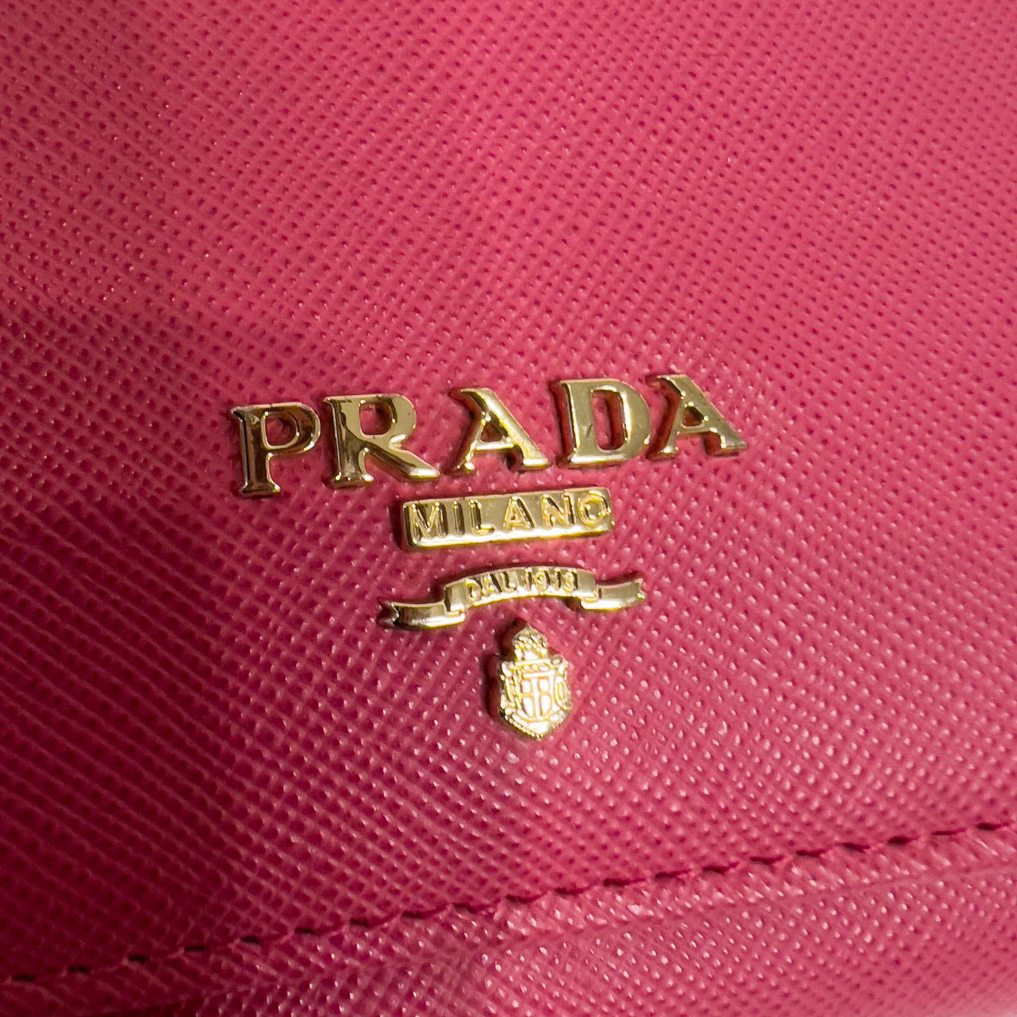 Pink Saffiano Wallet with Chain