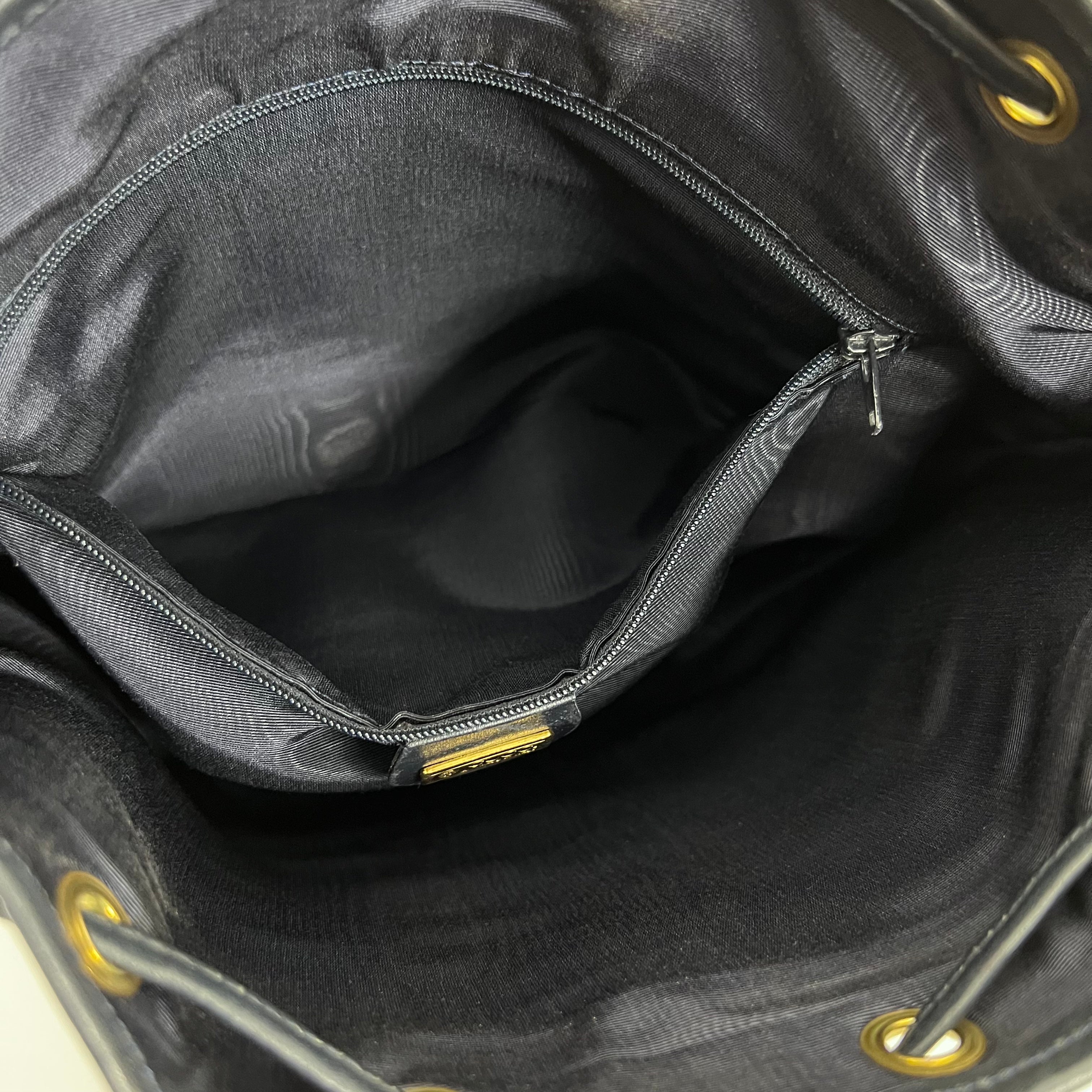Navy GG Supreme Bucket Bag