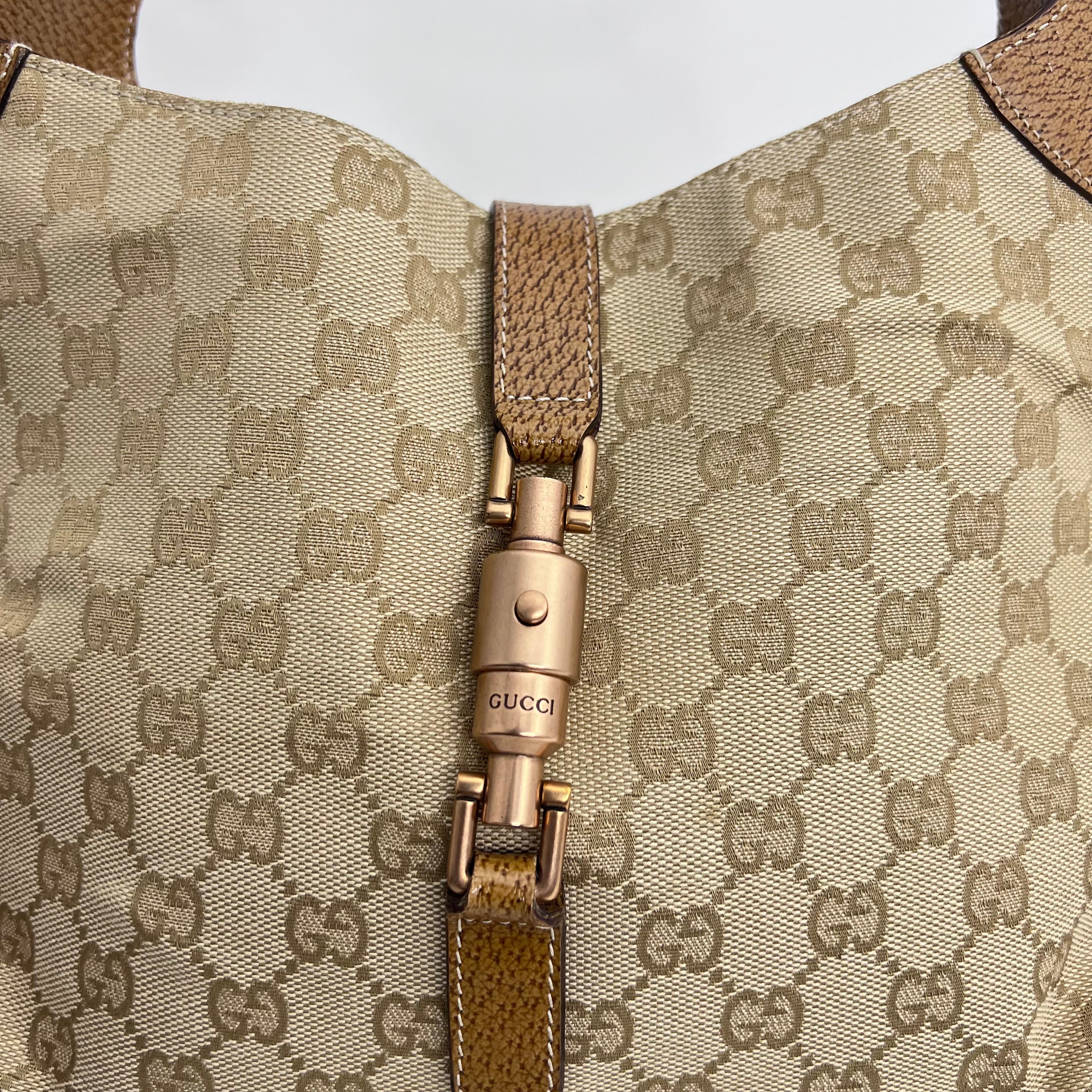 Tan GG Web Canvas Jackie
