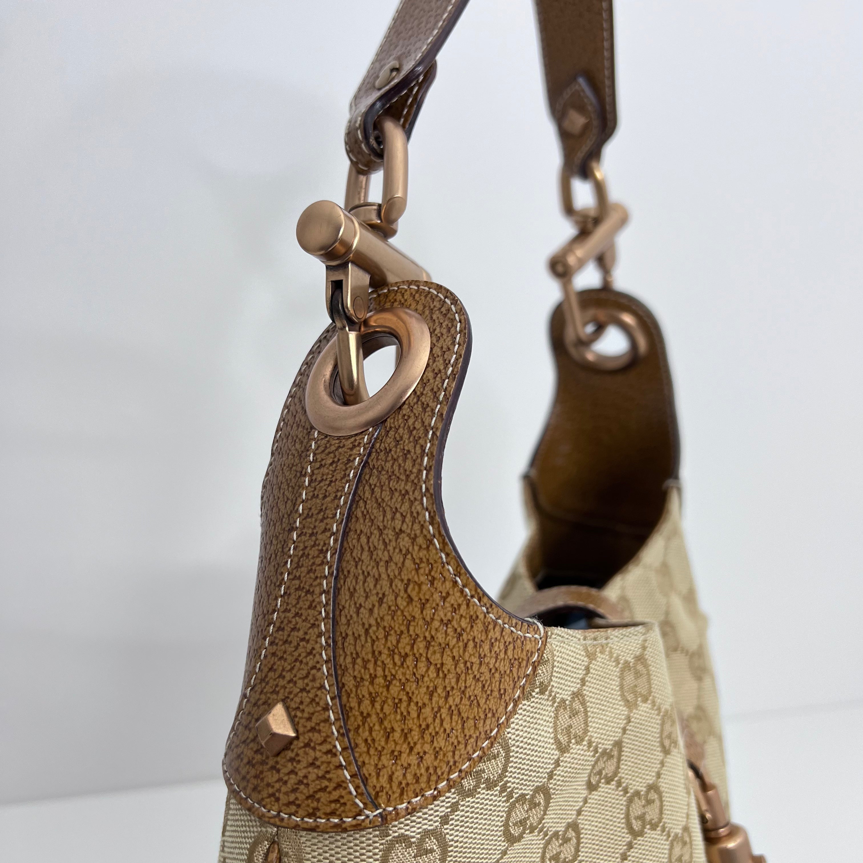 Tan GG Web Canvas Jackie