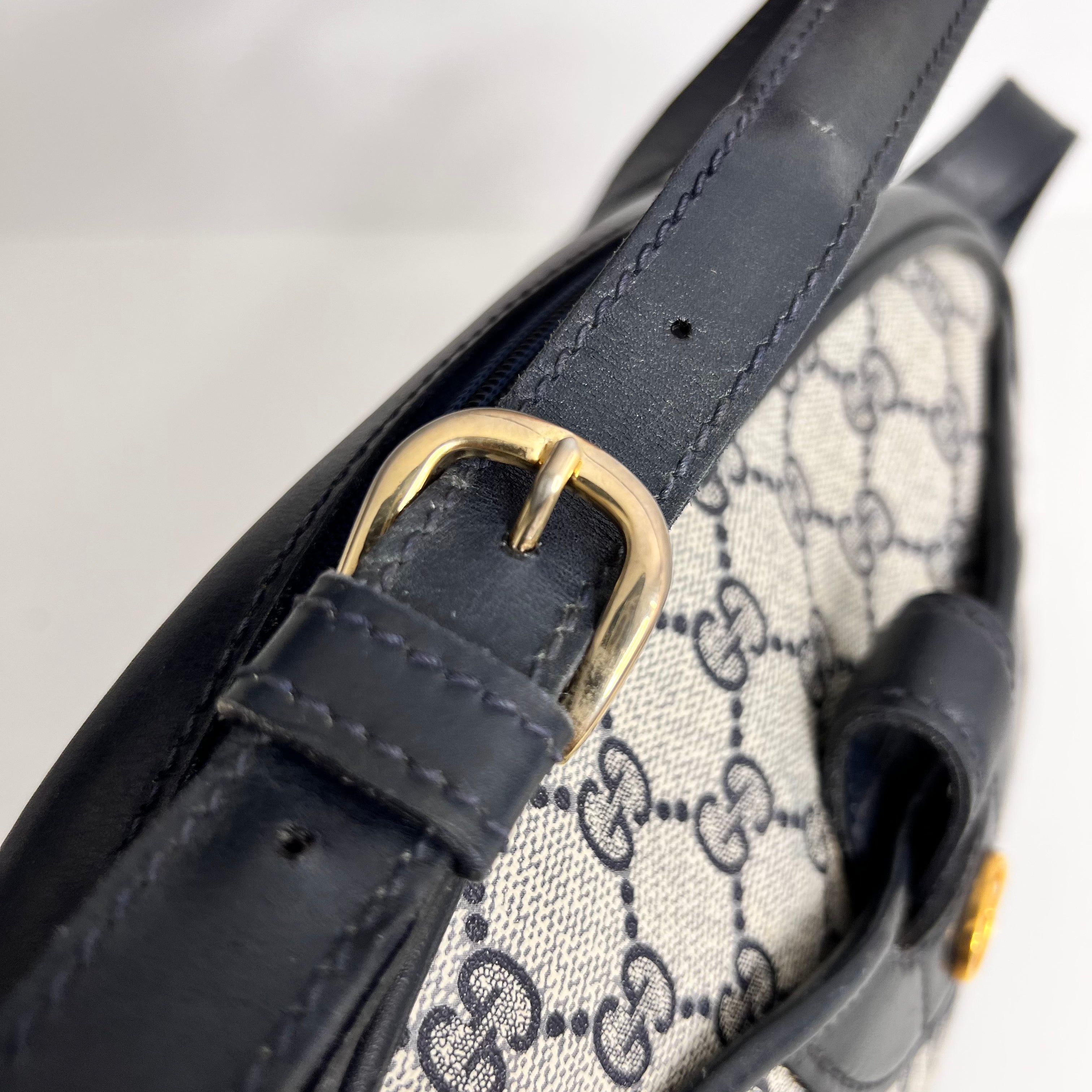 Navy GG Web Crossbody