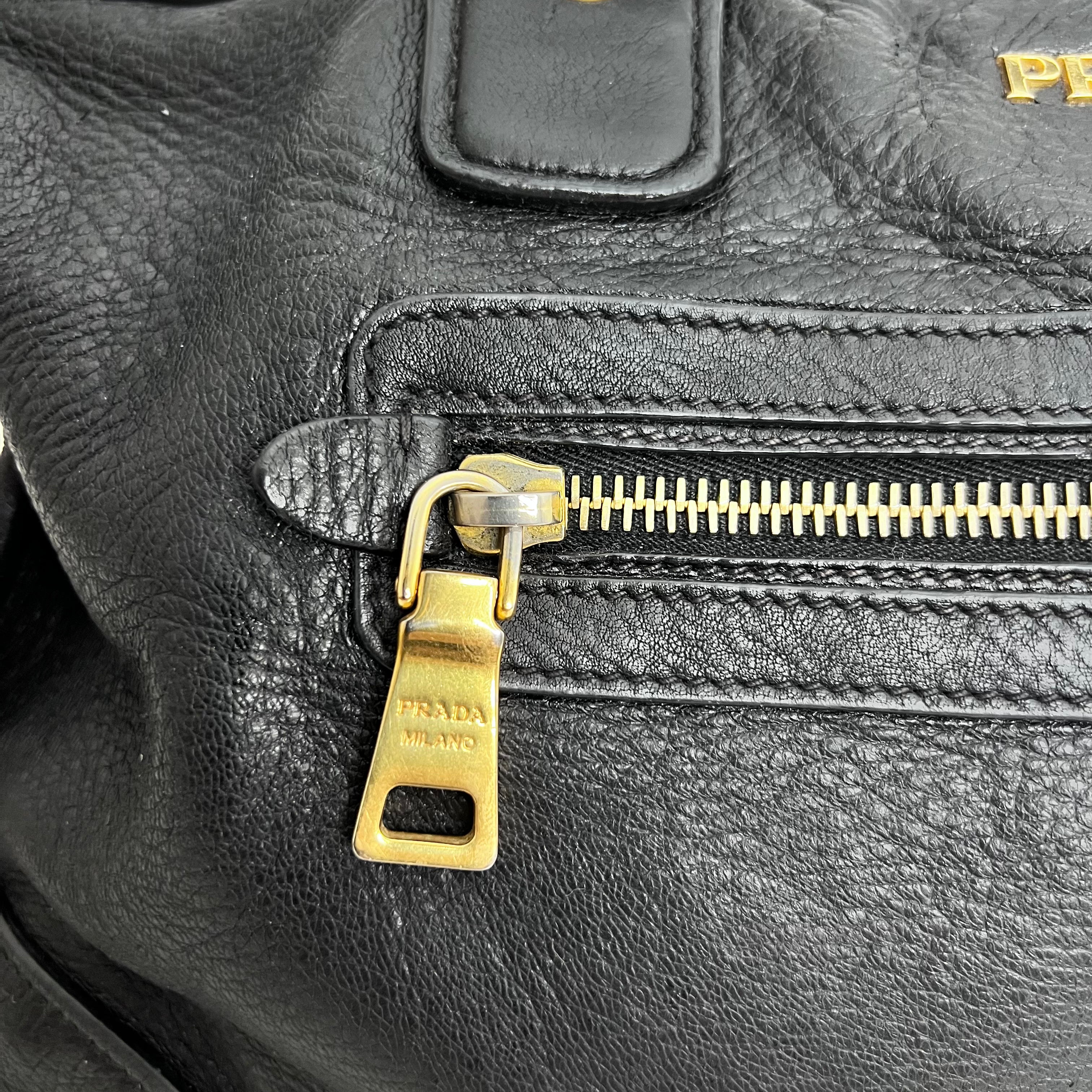 Black Vitello Daino Handbag