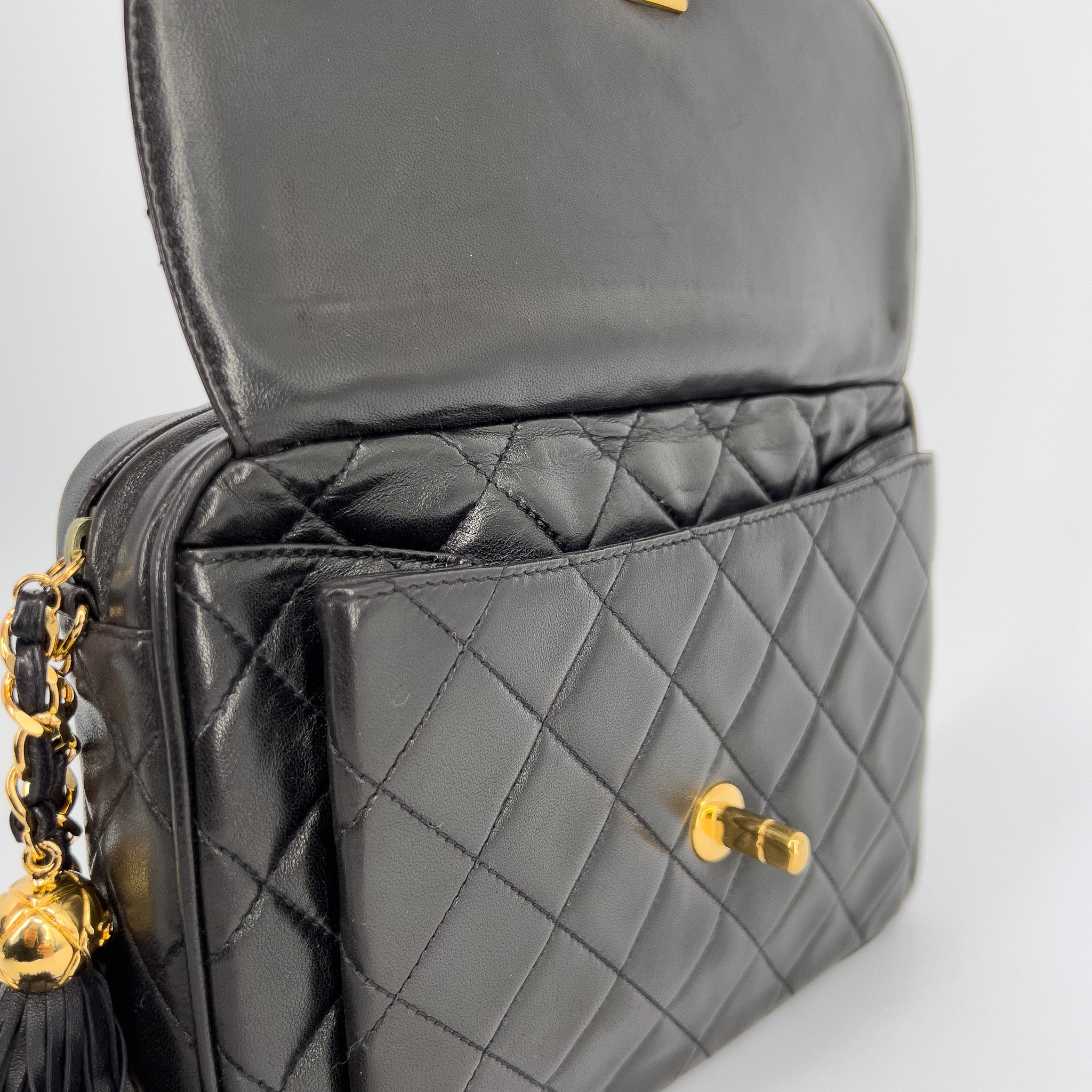 Vintage Black Lambskin Camera Bag