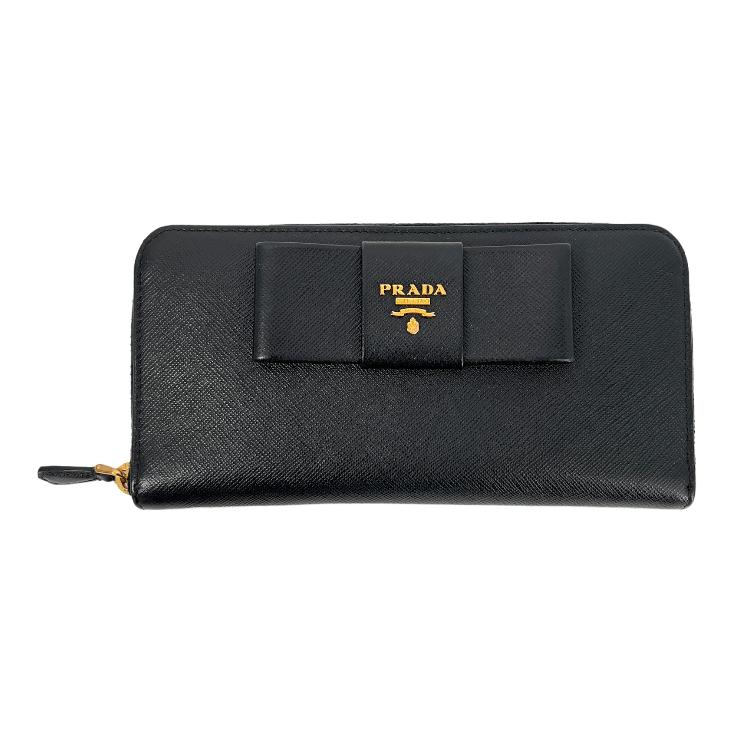 Black Saffiano Zip Around Wallet
