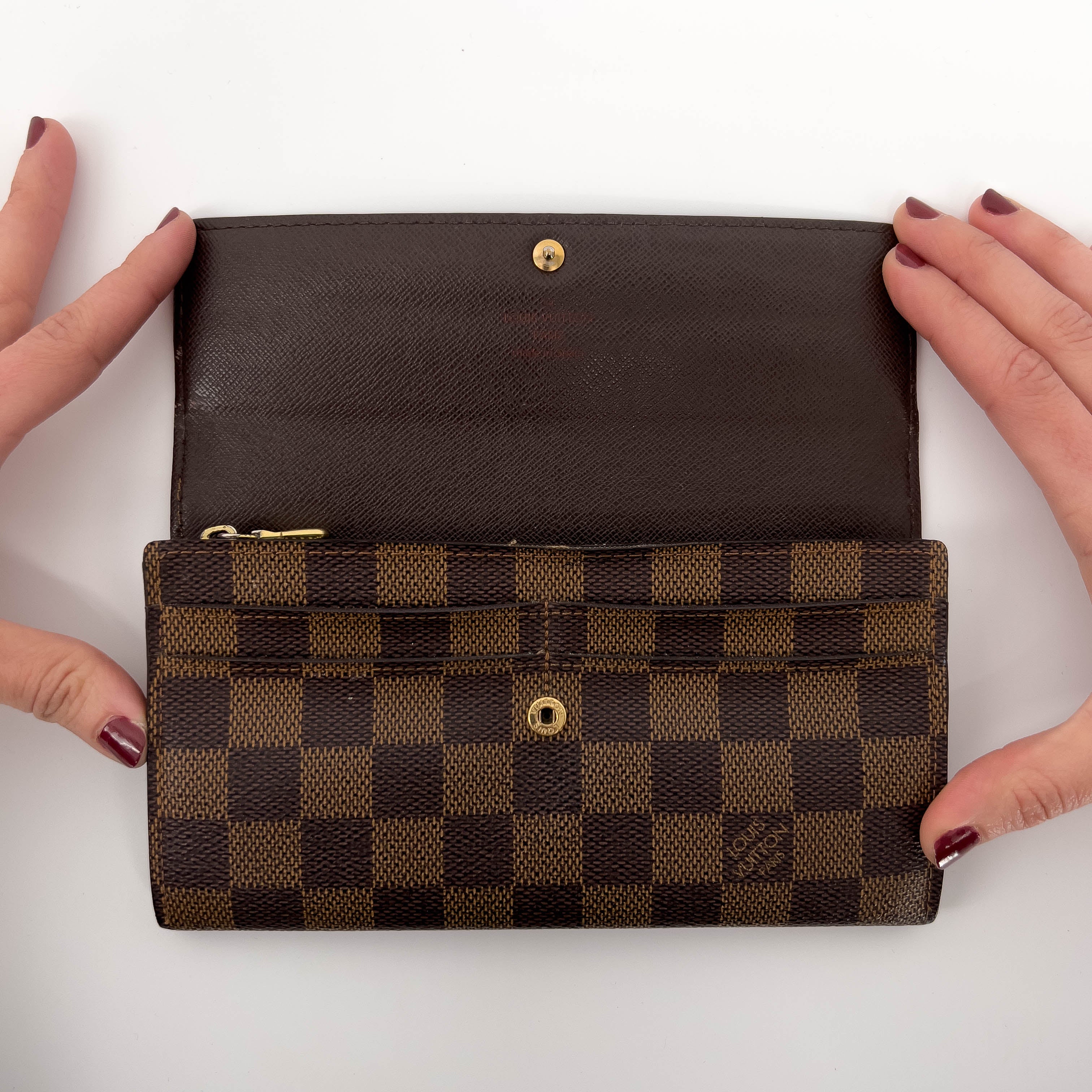 Damier Ebene Wallet with Chain