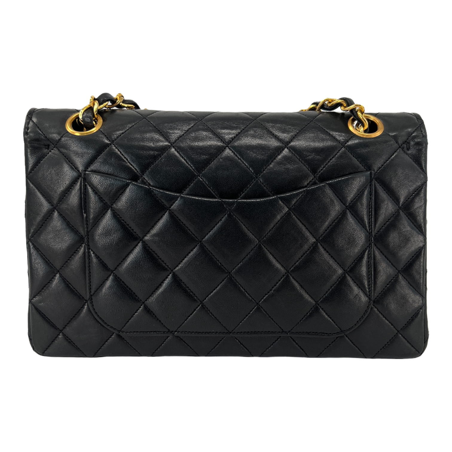 Black Small Quilted Lambskin Double Flap Bag