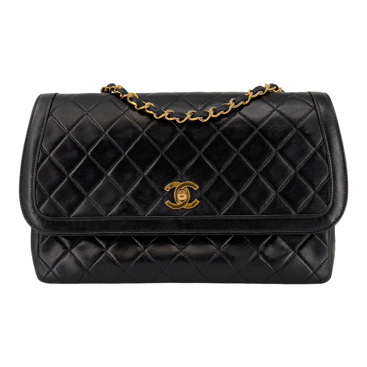 Vintage Medium Half-Flap Quilted Lambskin Bag