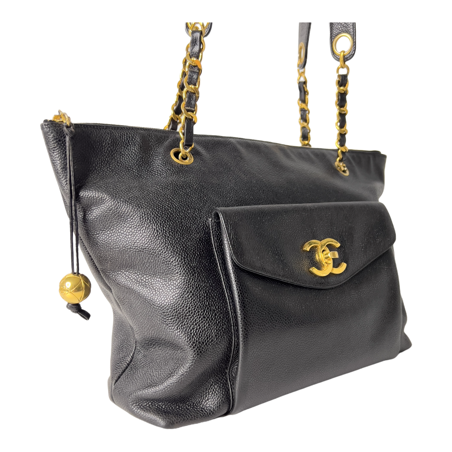 Vintage Caviar CC Turn-lock Tote