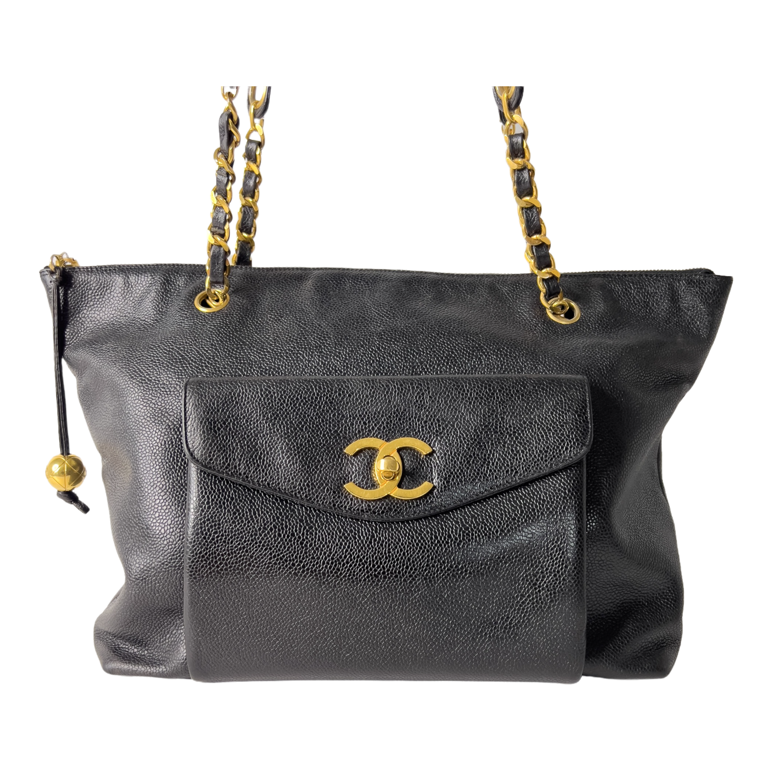 Vintage Caviar CC Turn-lock Tote