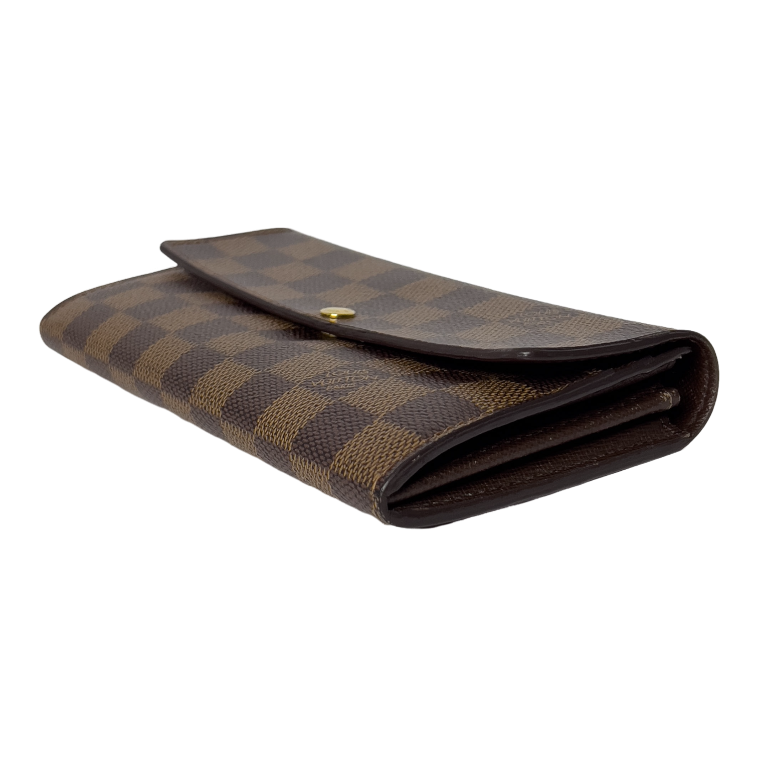 Damier Ebene Wallet with Gold Chain