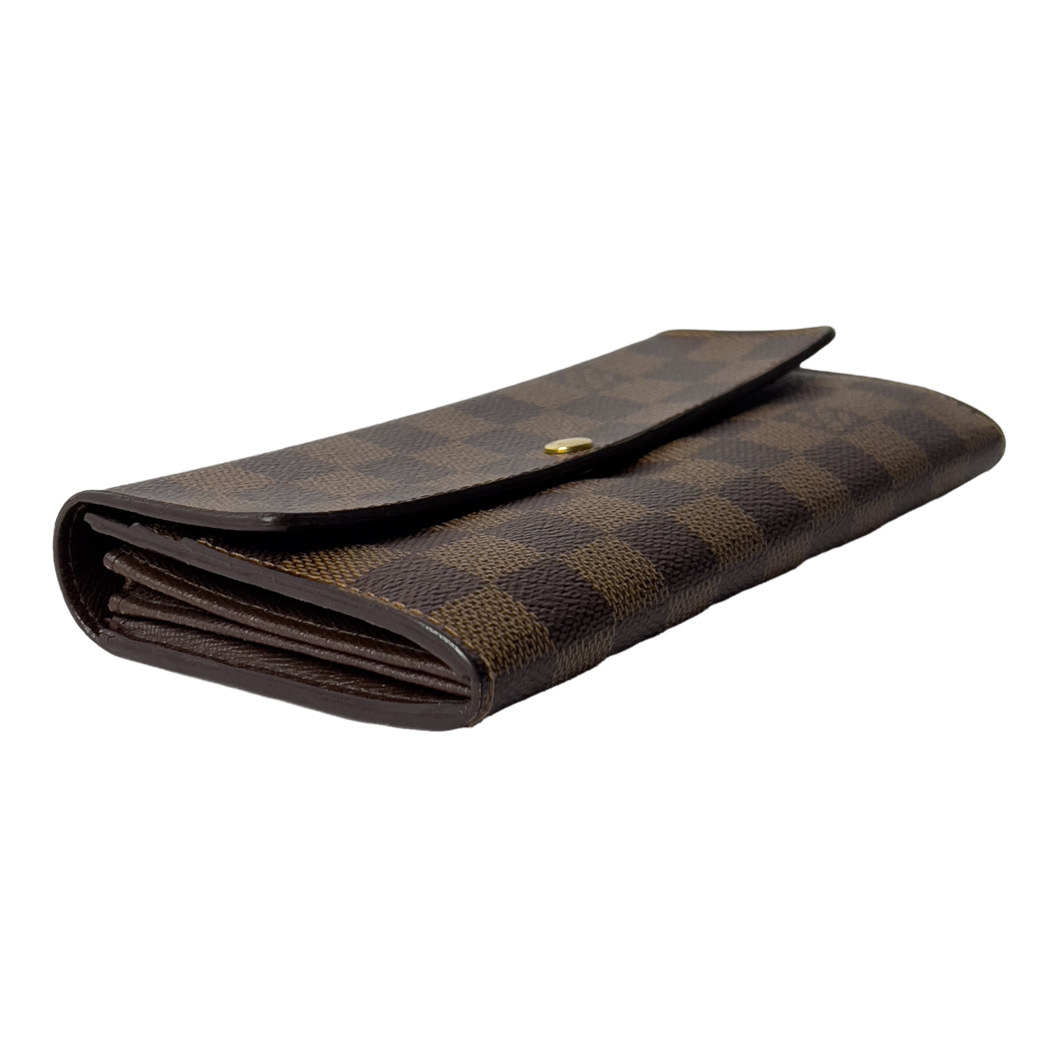 Damier Ebene Wallet with Gold Chain