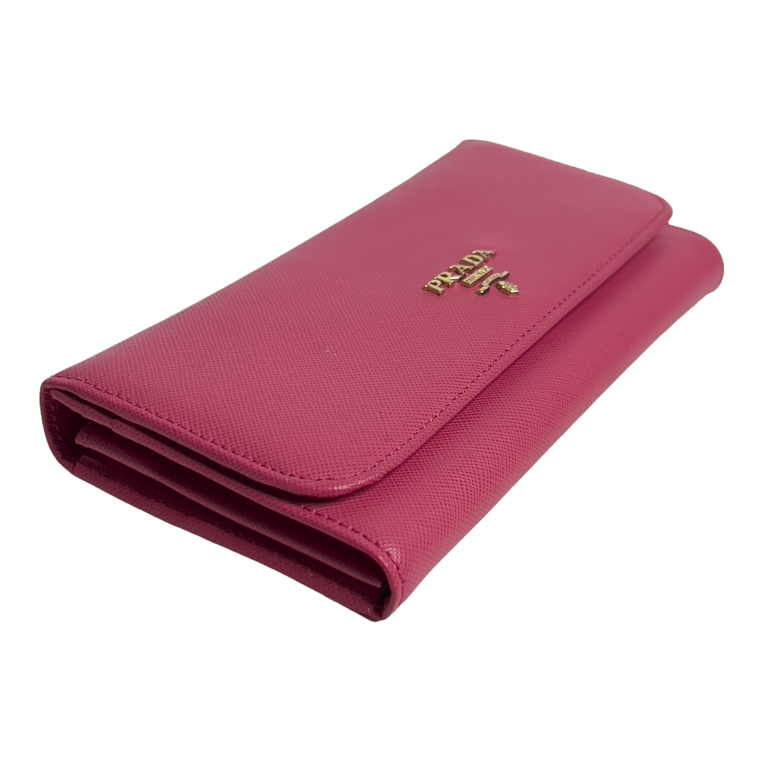 Pink Saffiano Wallet with Chain