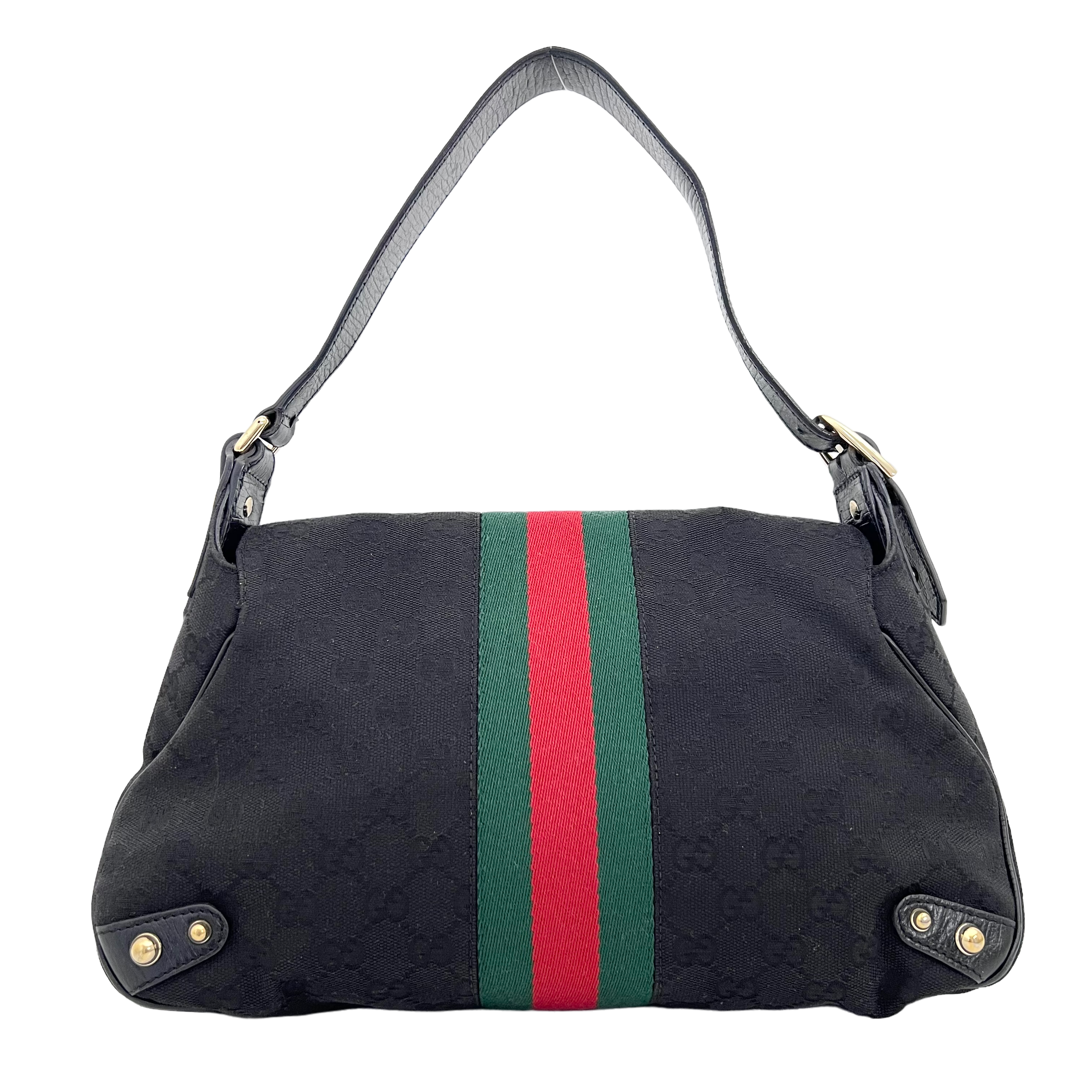 Black Horsebit Shoulder Bag