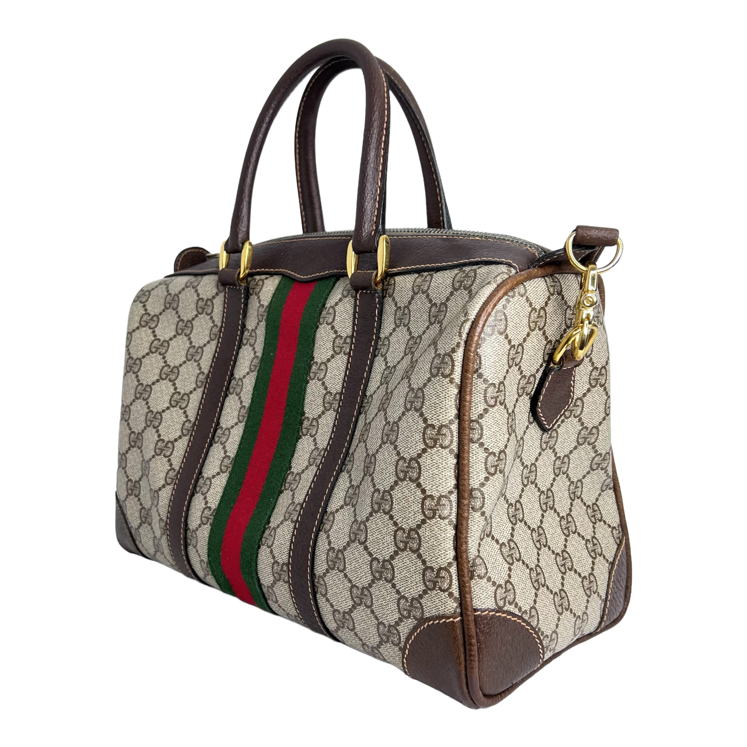 GG Supreme Boston Bag w/ Strap