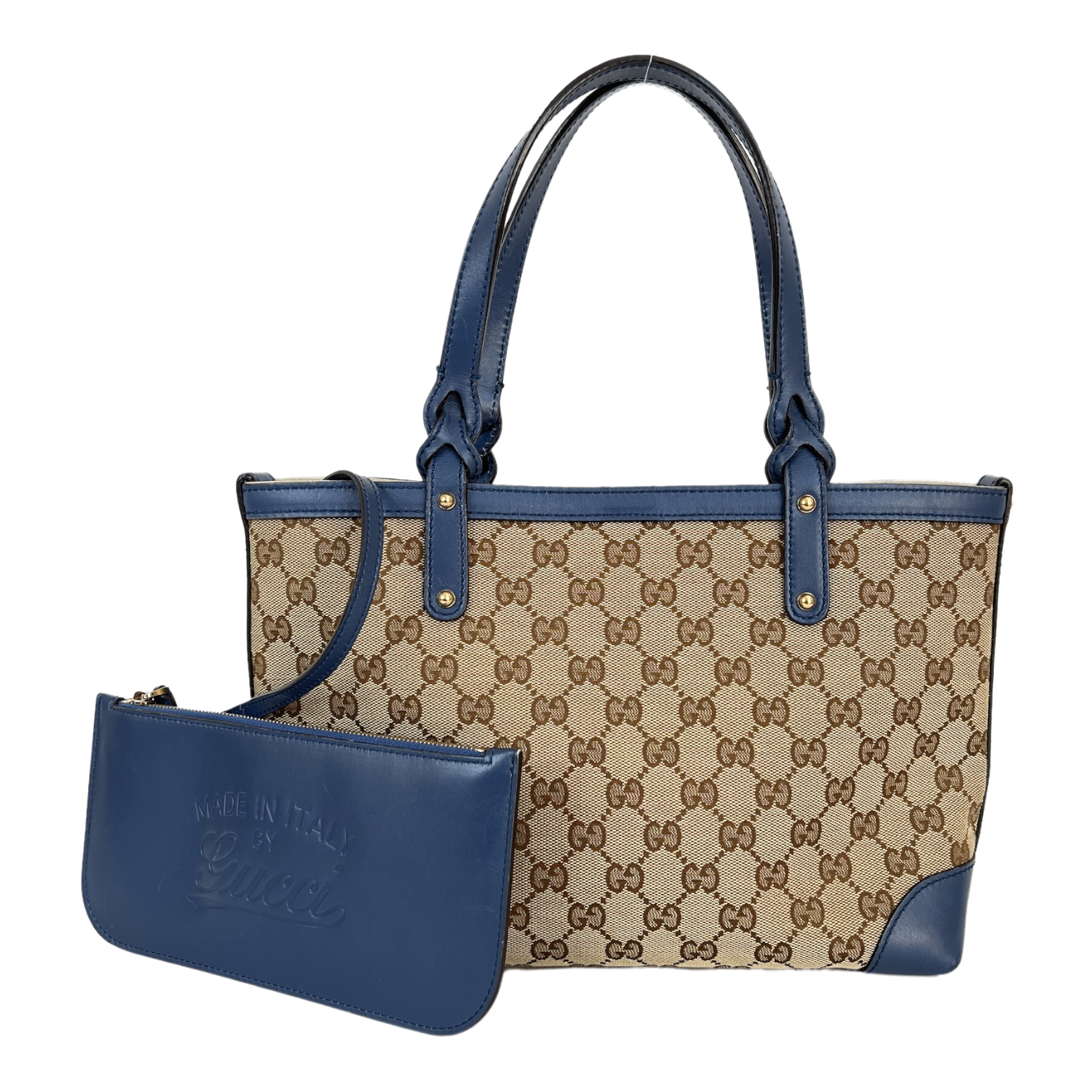GG Blue Leather Tote