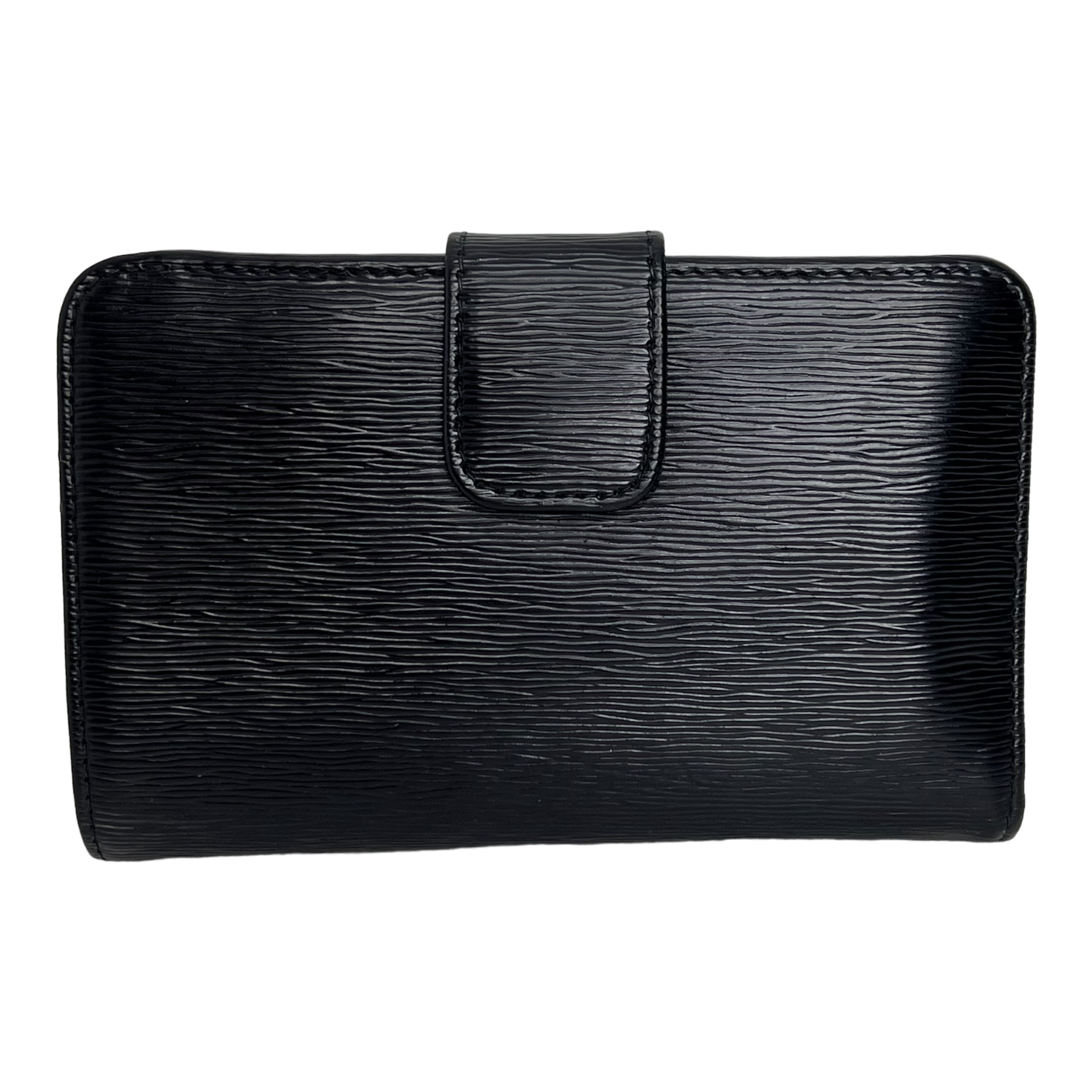 Small Black Vitello Move Leather Wallet