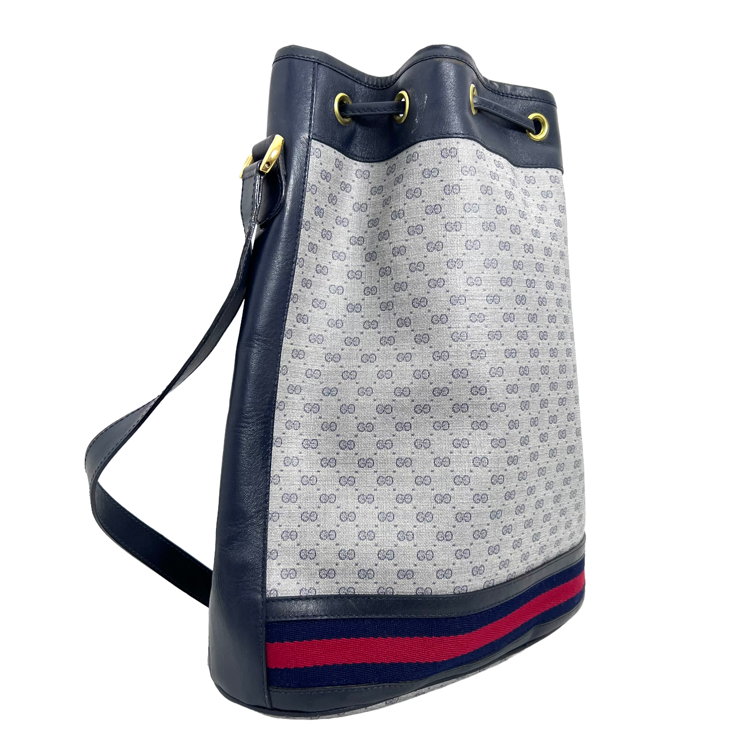 Navy GG Supreme Bucket Bag