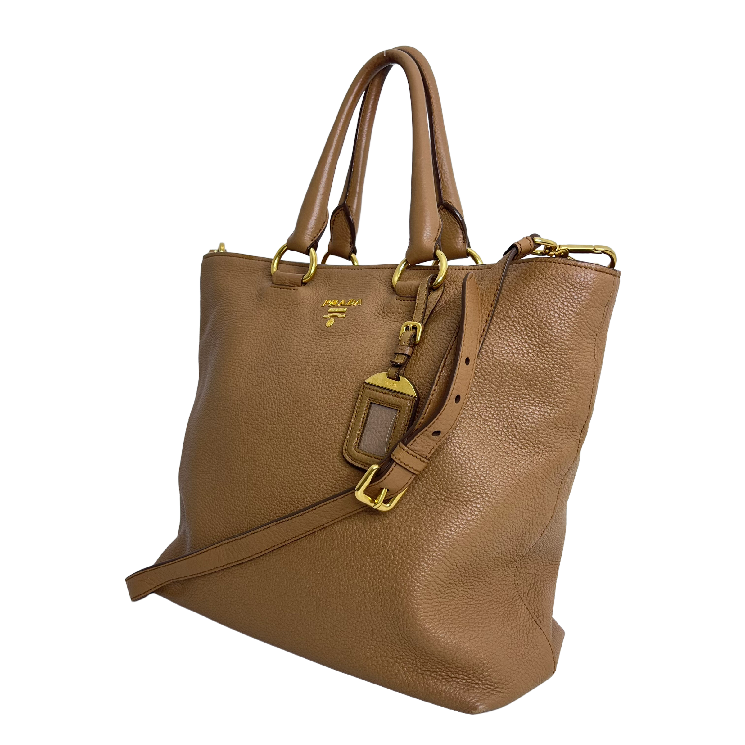 Caramel Vitello Daino Leather Tote