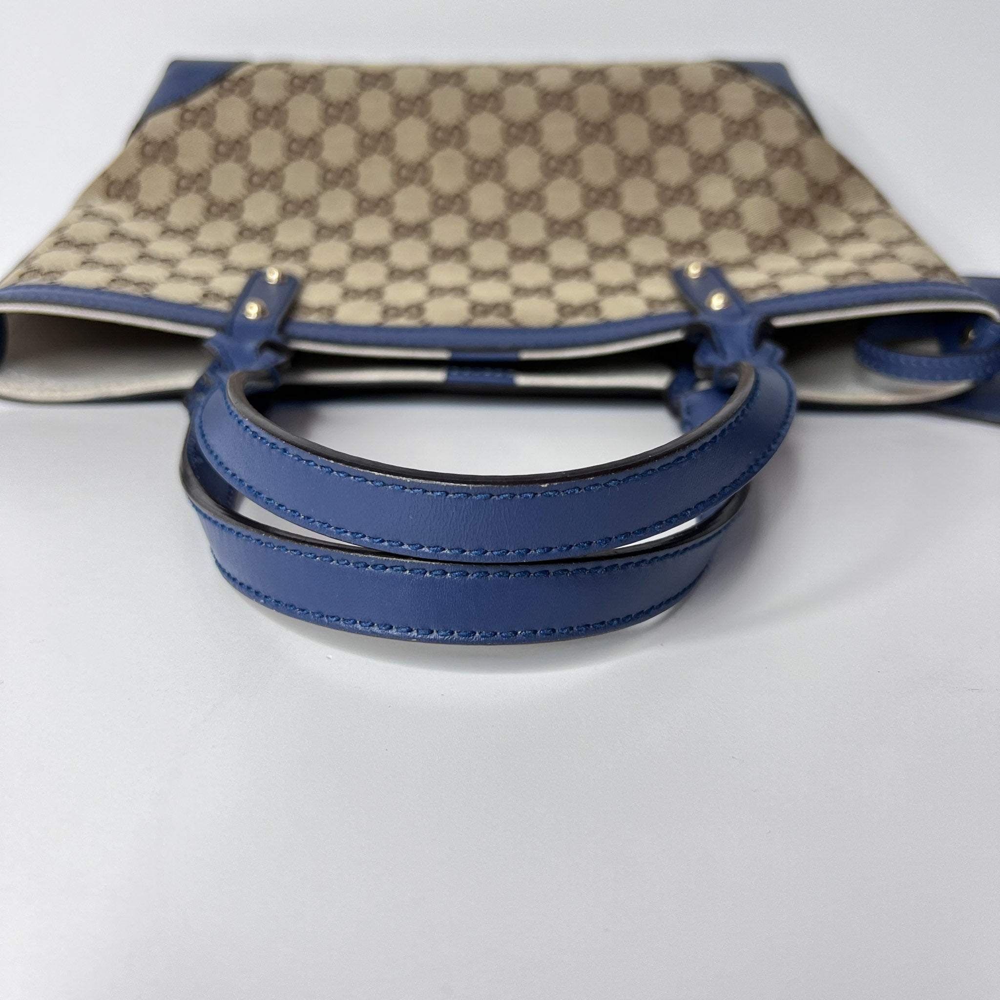 GG Blue Leather Tote