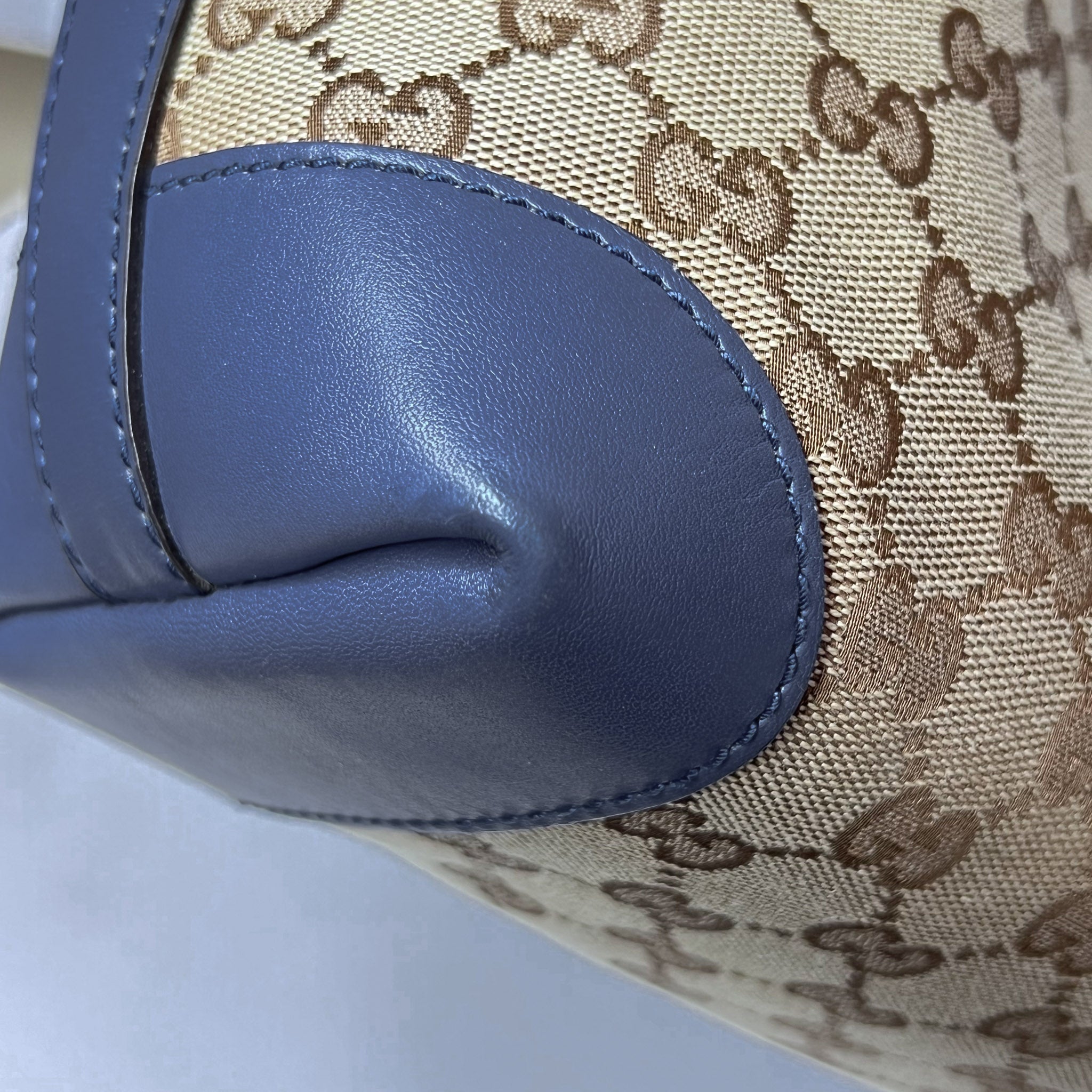 GG Blue Leather Tote