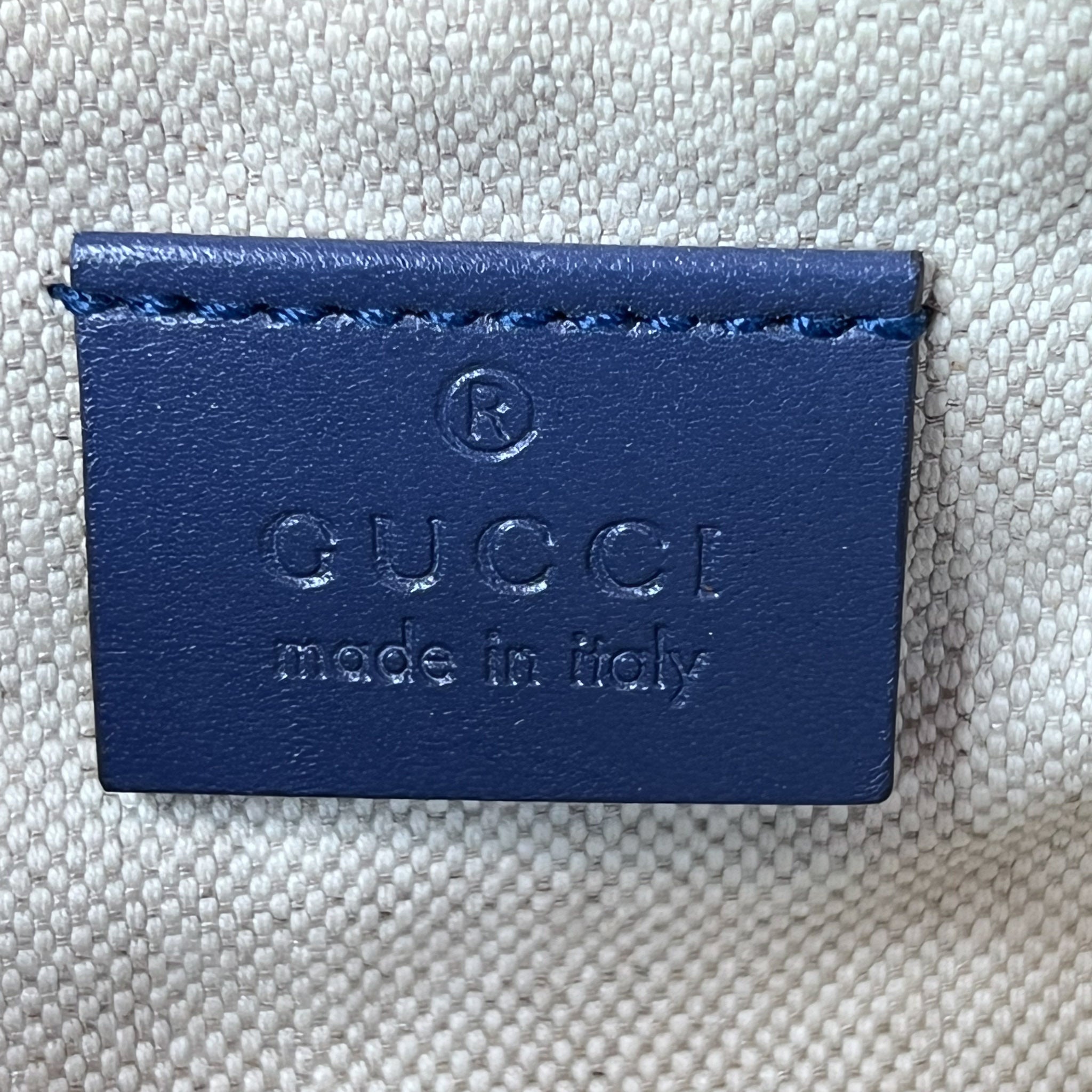 GG Blue Leather Tote