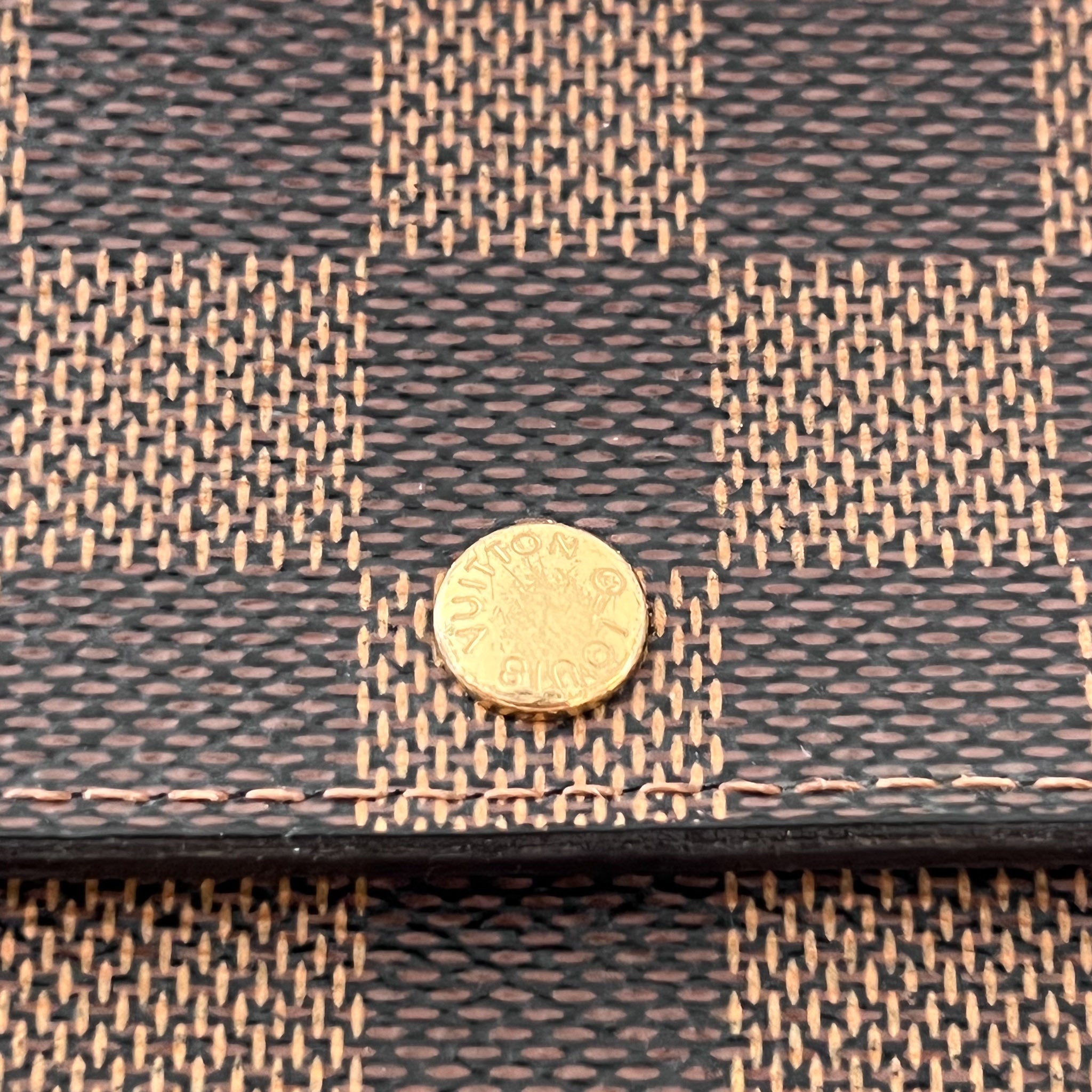 Damier Ebene Wallet with Gold Chain