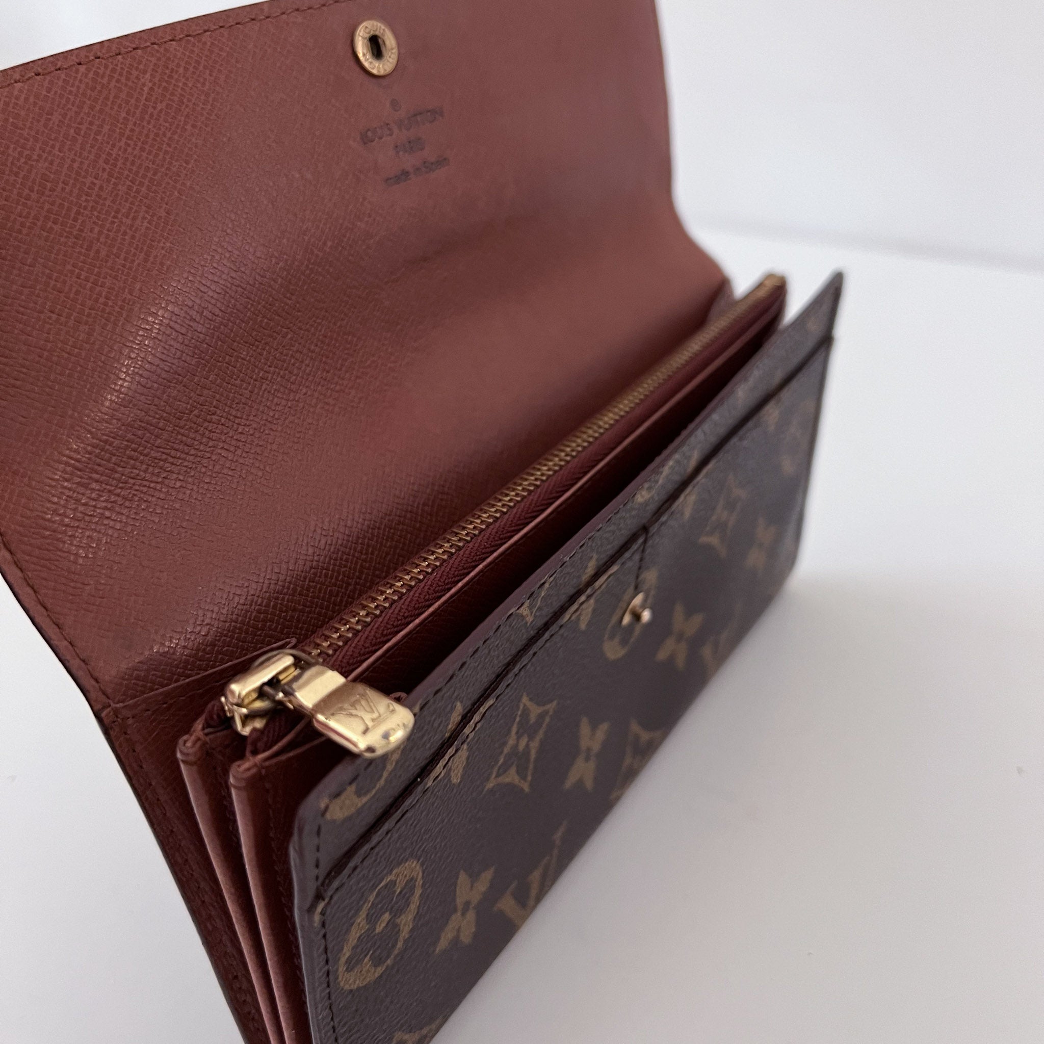 Monogram Wallet with Gold Chain