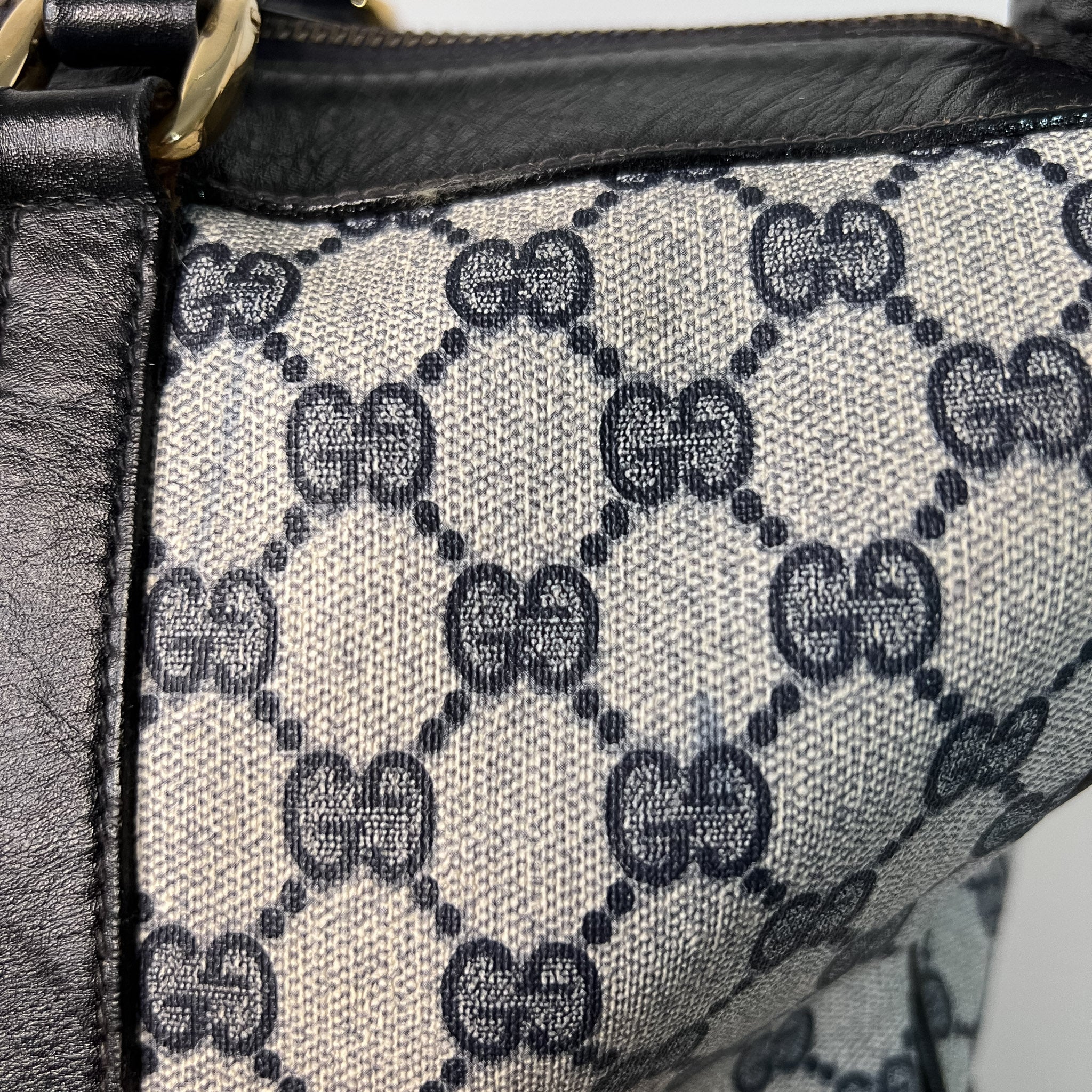 GG Web Supreme Canvas Boston Bag