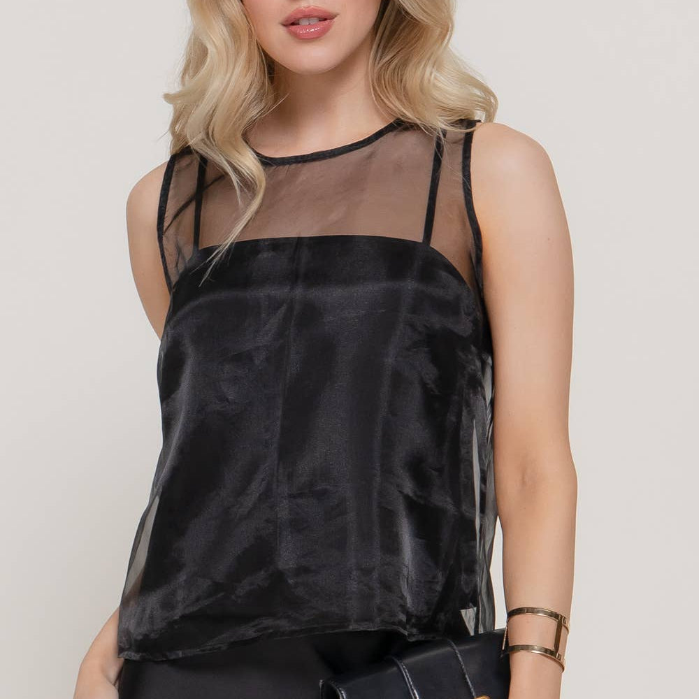 Sheer Blouse with Inner Camisole