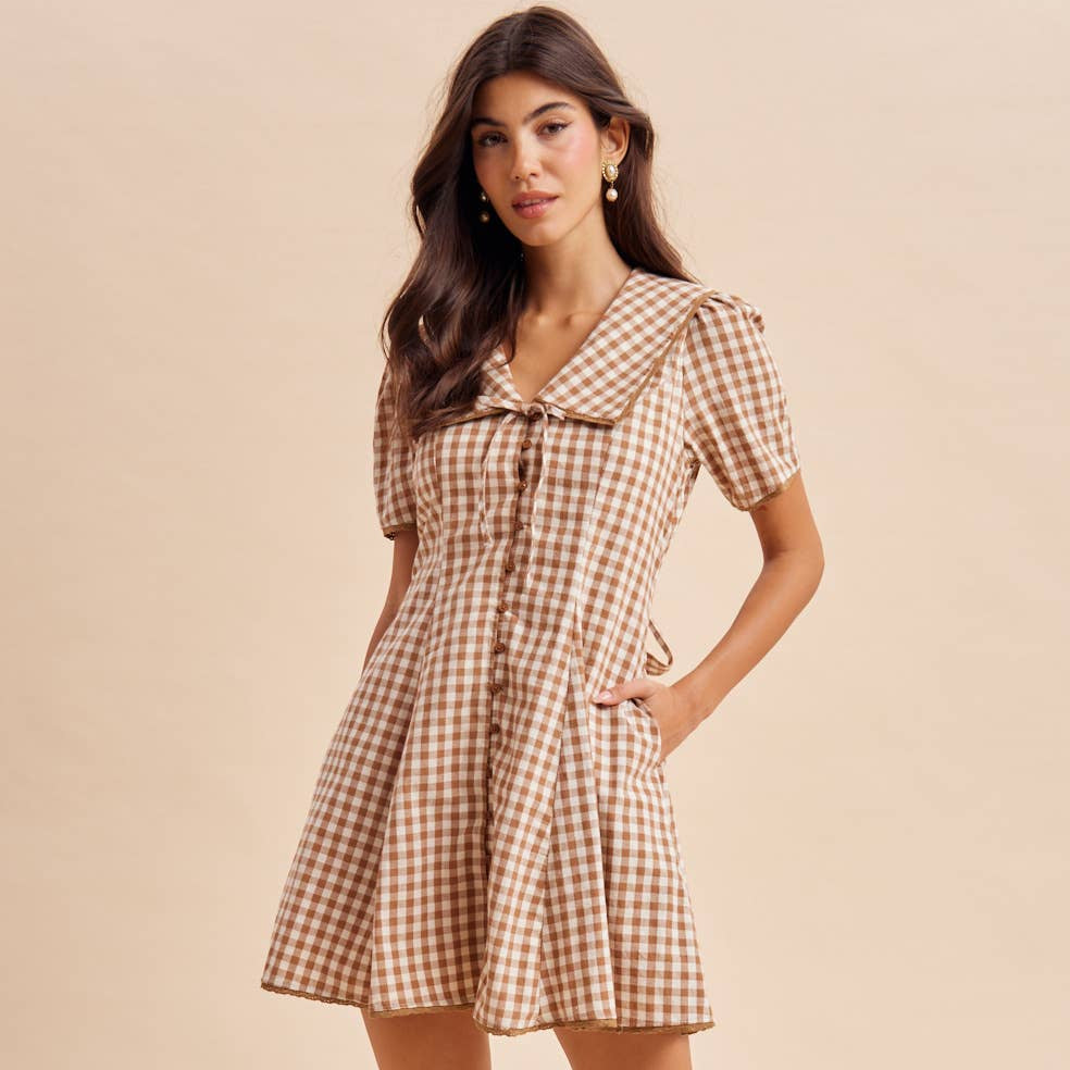 SAILOR COLLAR BUTTON DOWN DRESS