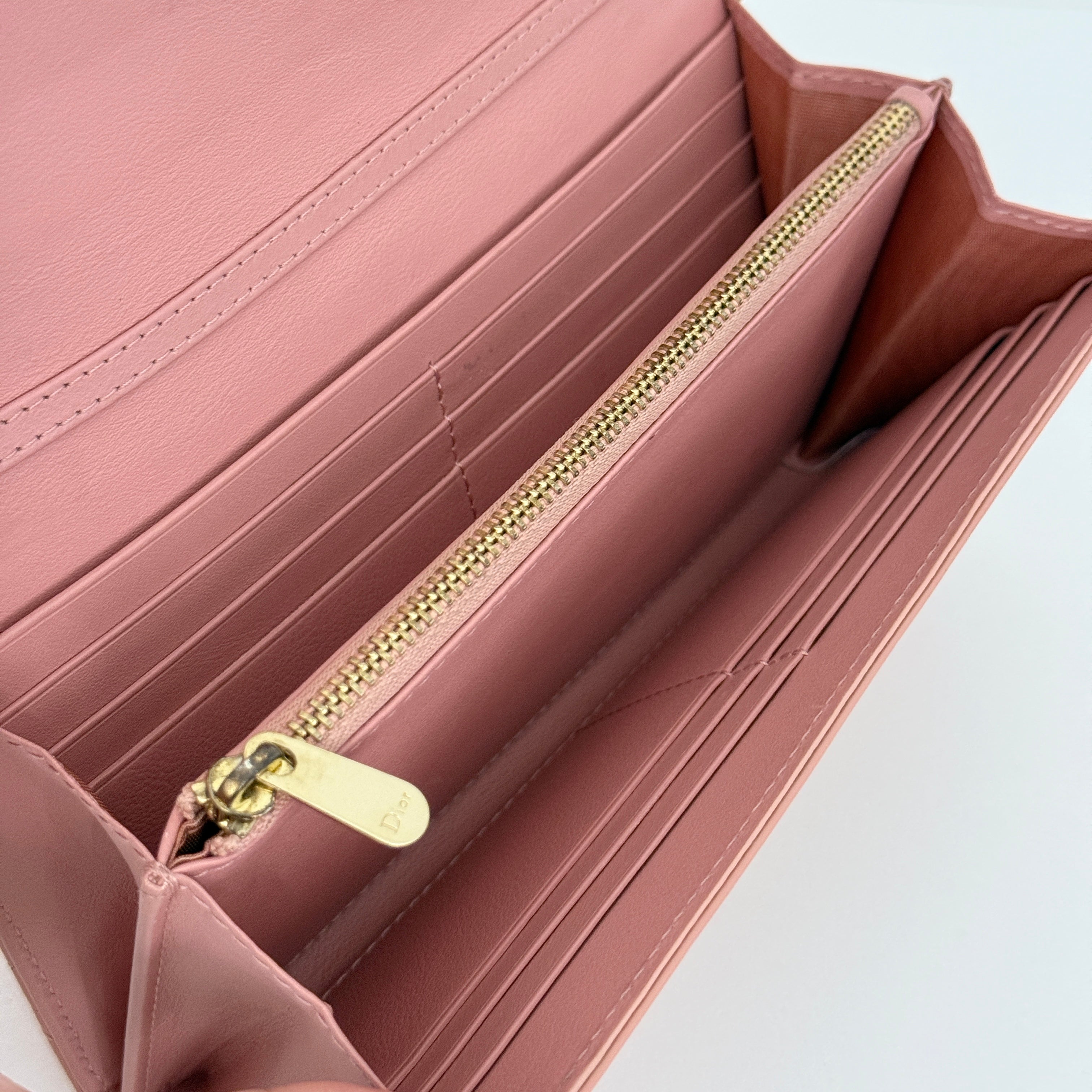 Patent Cannage Lady Dior Long Wallet