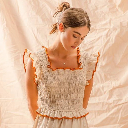 SMOCKED TIERED DRESS